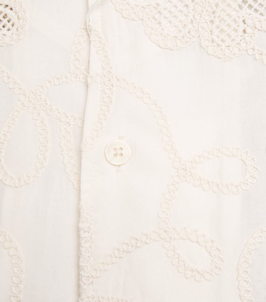 NN.07 Mens Organic Cotton Embroidered Ben Shirt Ivory Image 6