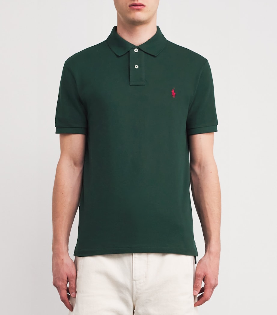 Cotton Mesh Slim-Fit Polo Shirt COLLEGE GREEN Image 3