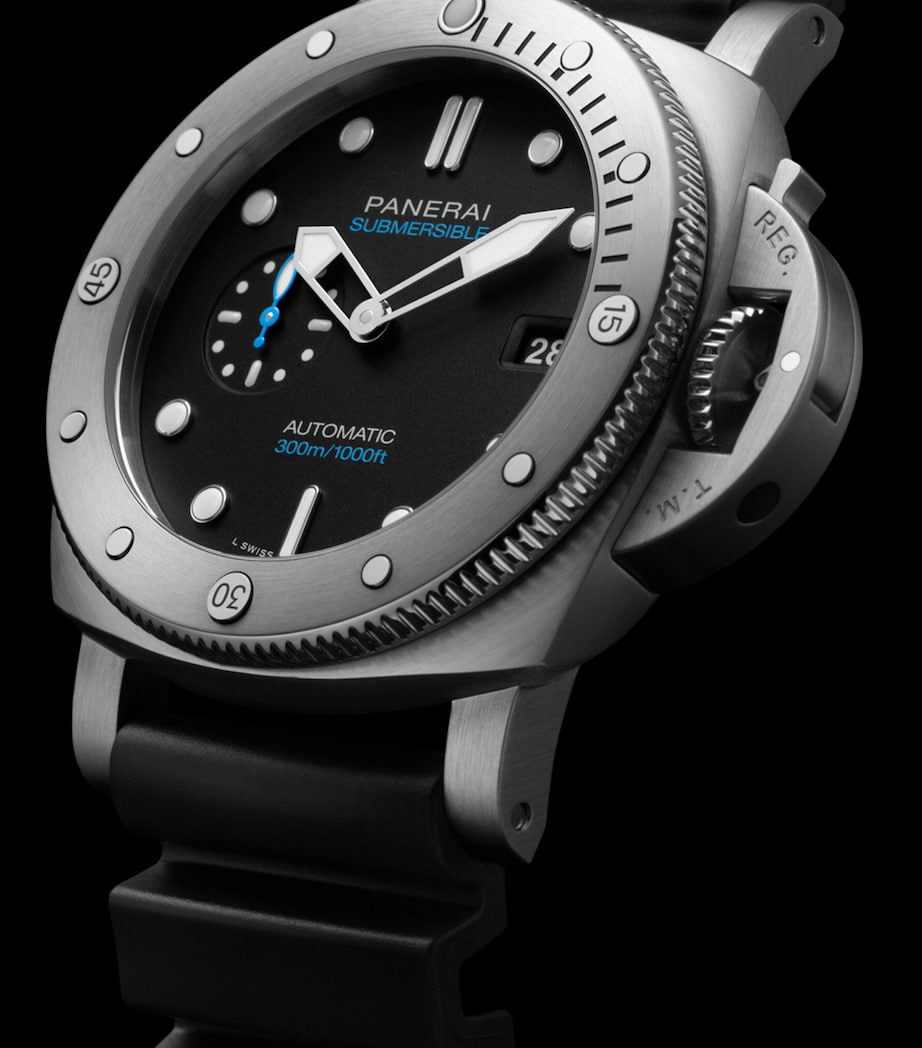 Panerai Stainless Steel Submersible Watch 44mm Black Image 2