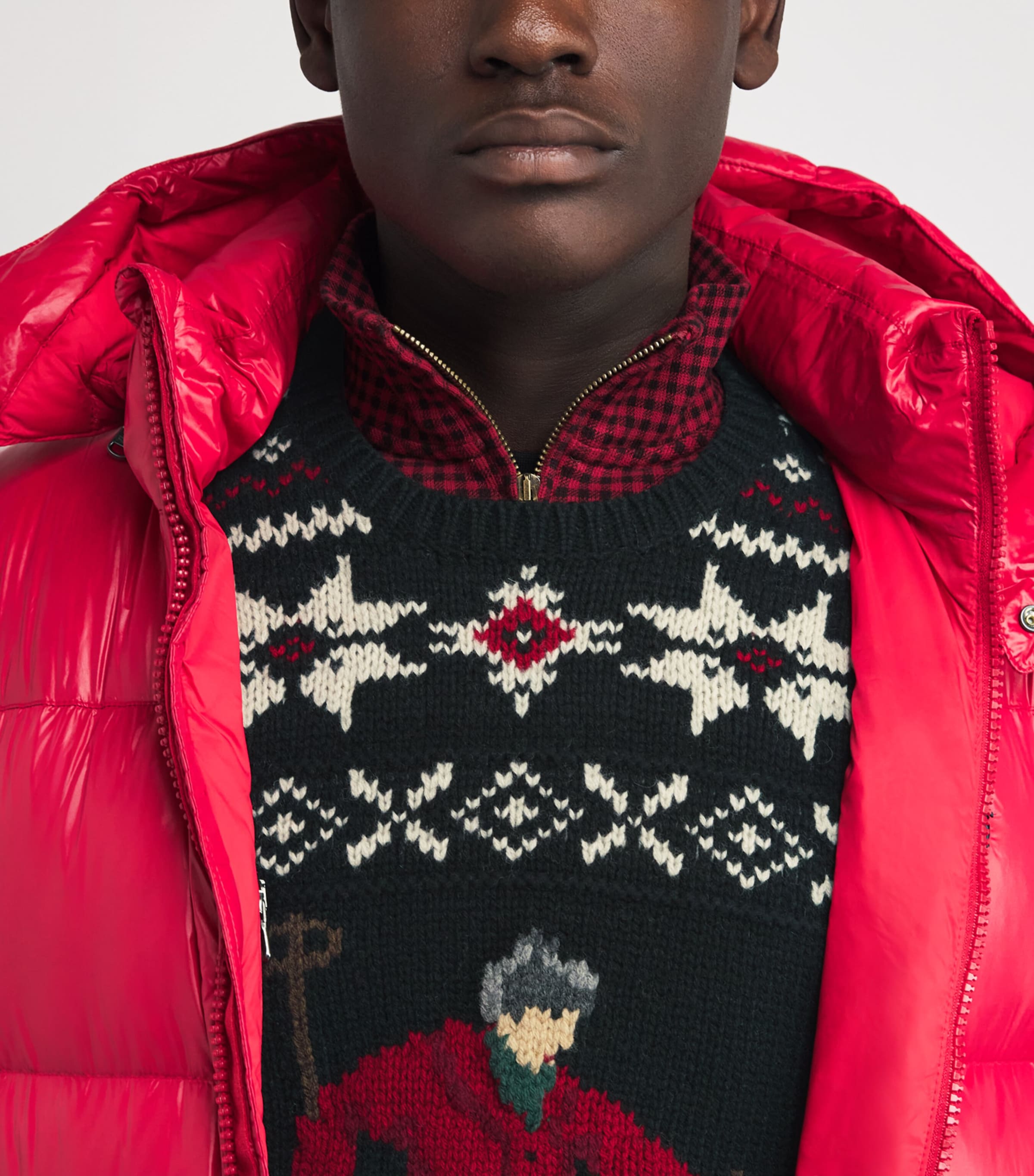 Wool Fair Isle Skier Sweater BLACK Image 6