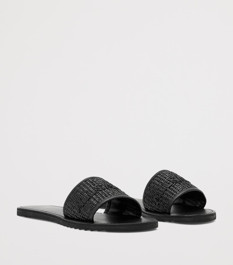 AllSaints Raffia Hoxton Sliders Black/black Image 3