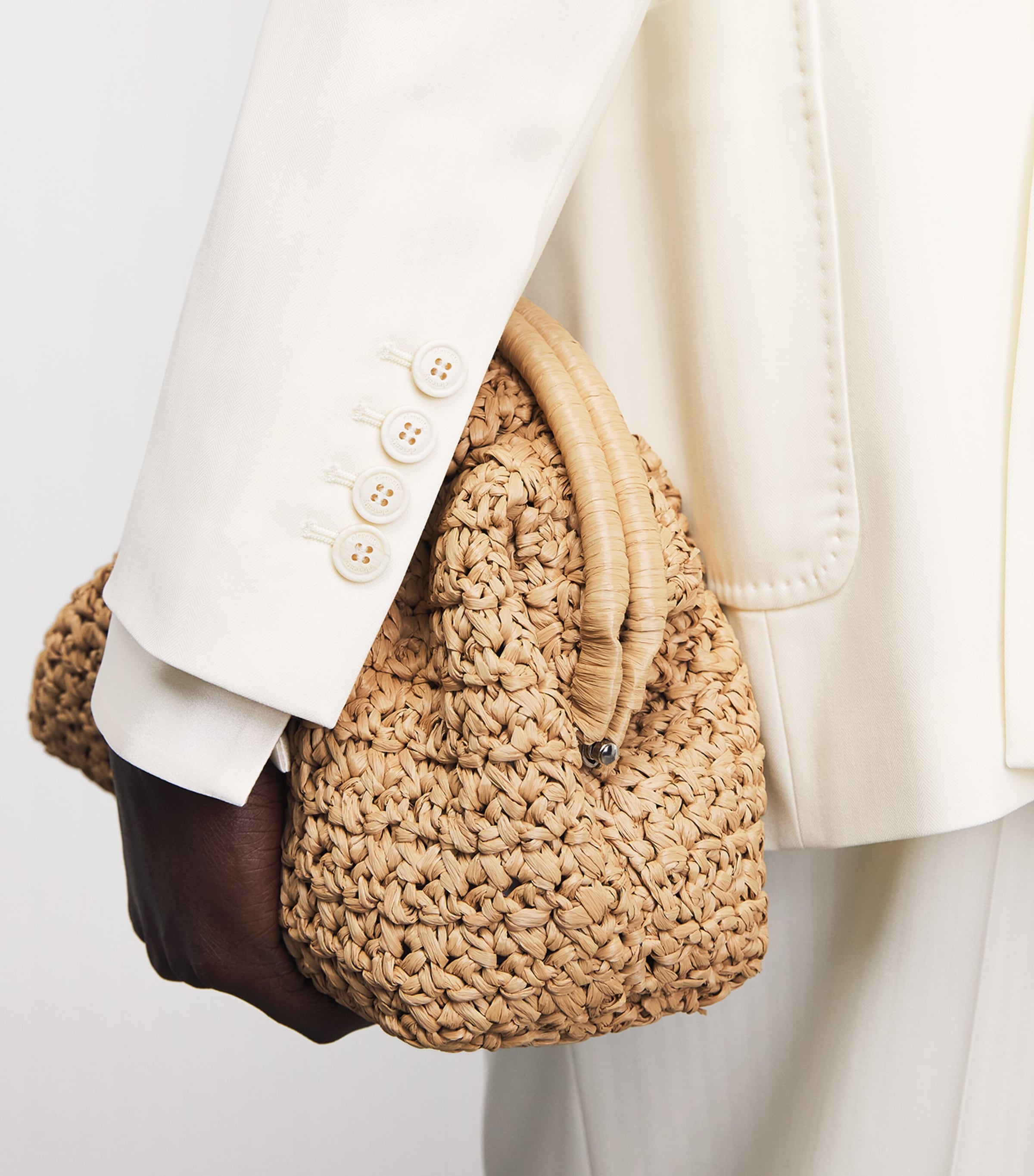 Eleventy Raffia Woven Clutch Bag Sabbia Image 4