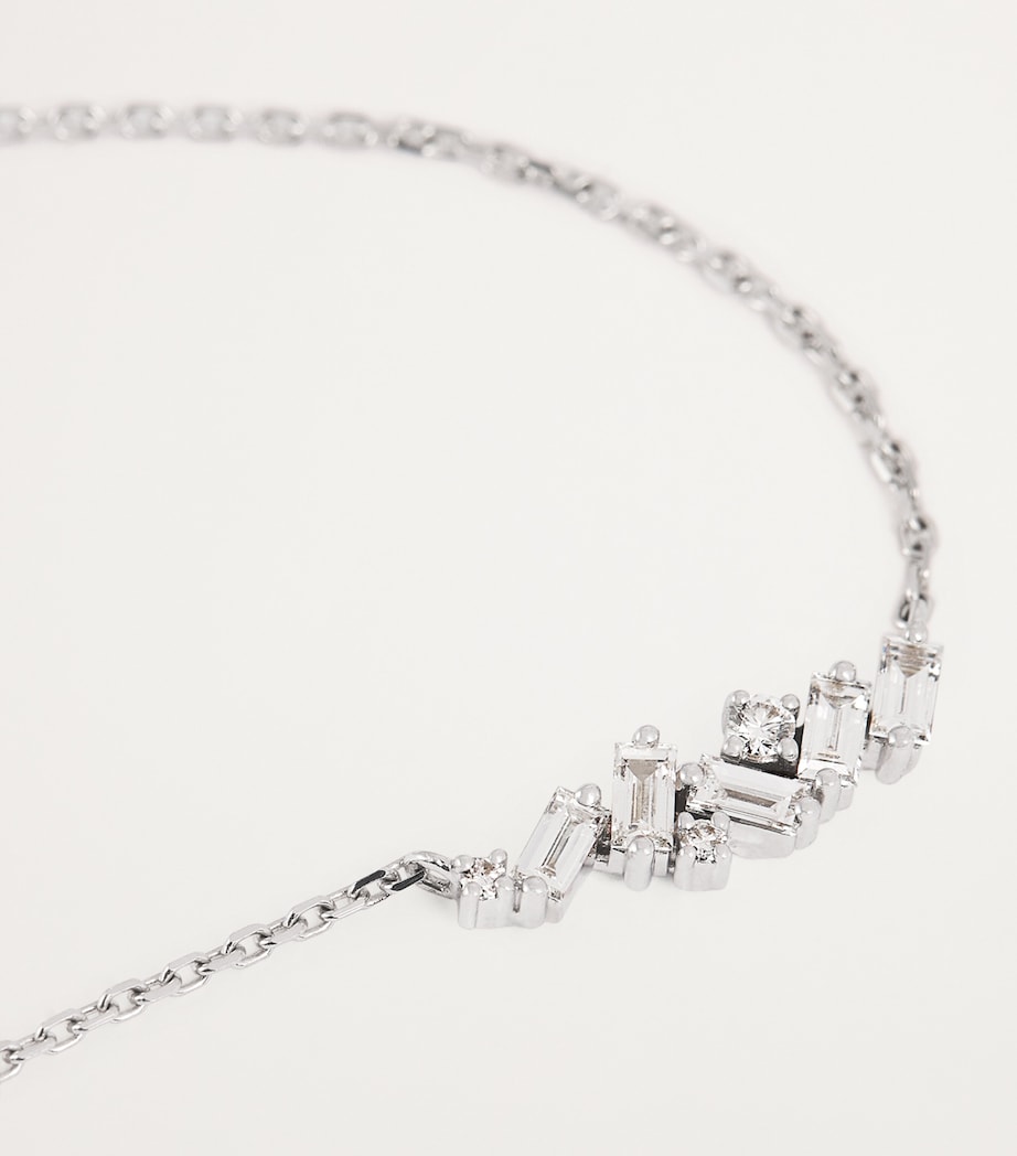 Bar Necklace with ZigZag Cubic Zirconia Sterling Silver Bar Necklace with ZigZag Cubic Zirconia Sterling Silver