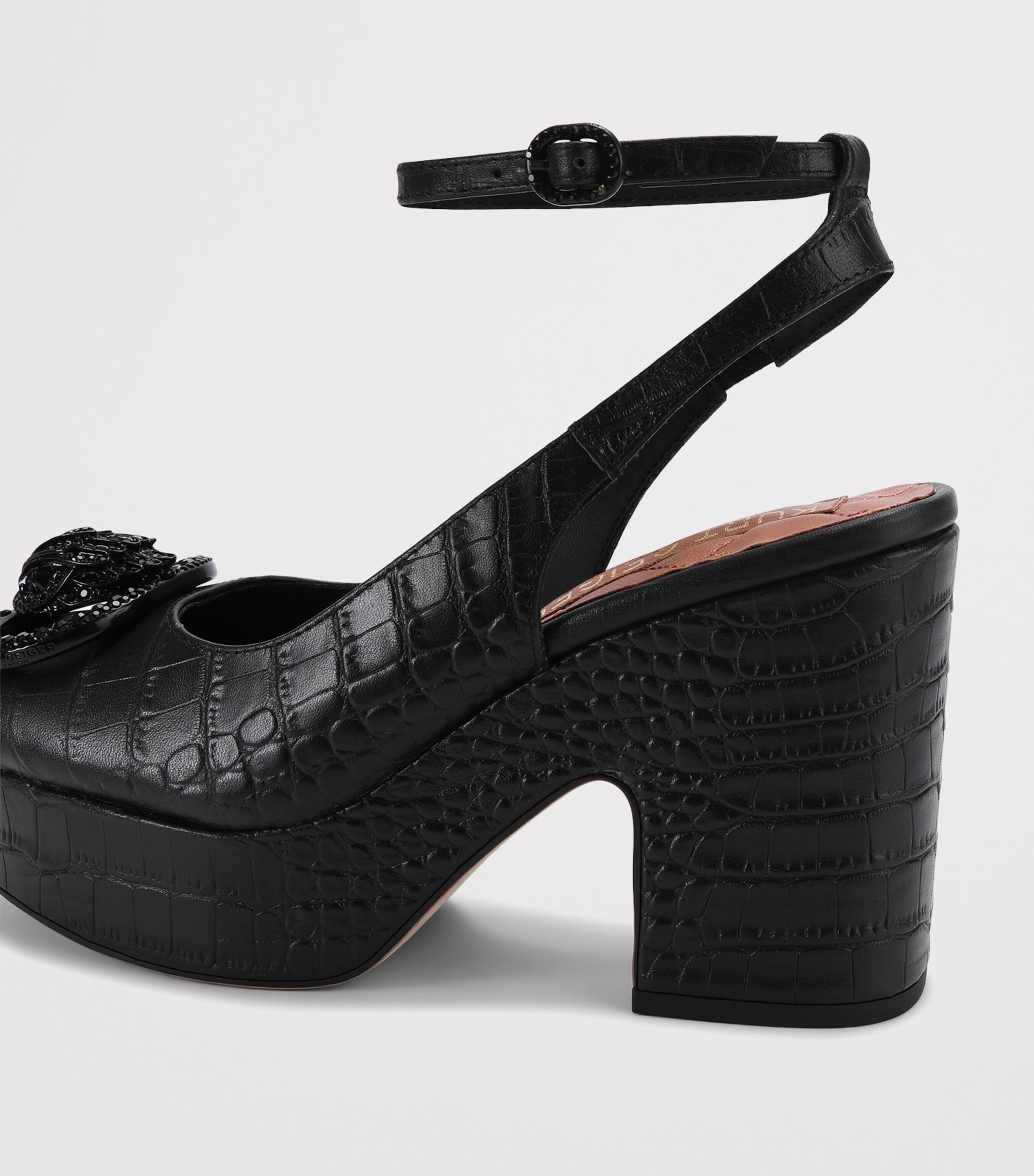 Kurt Geiger London Croc-Effect Chelsea Platform Pumps Black Image 3
