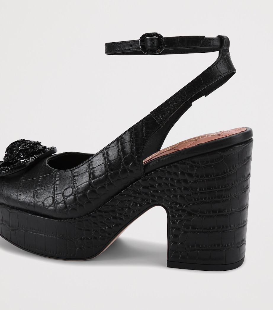 Kurt Geiger London Croc-Effect Chelsea Platform Pumps Black Image 3