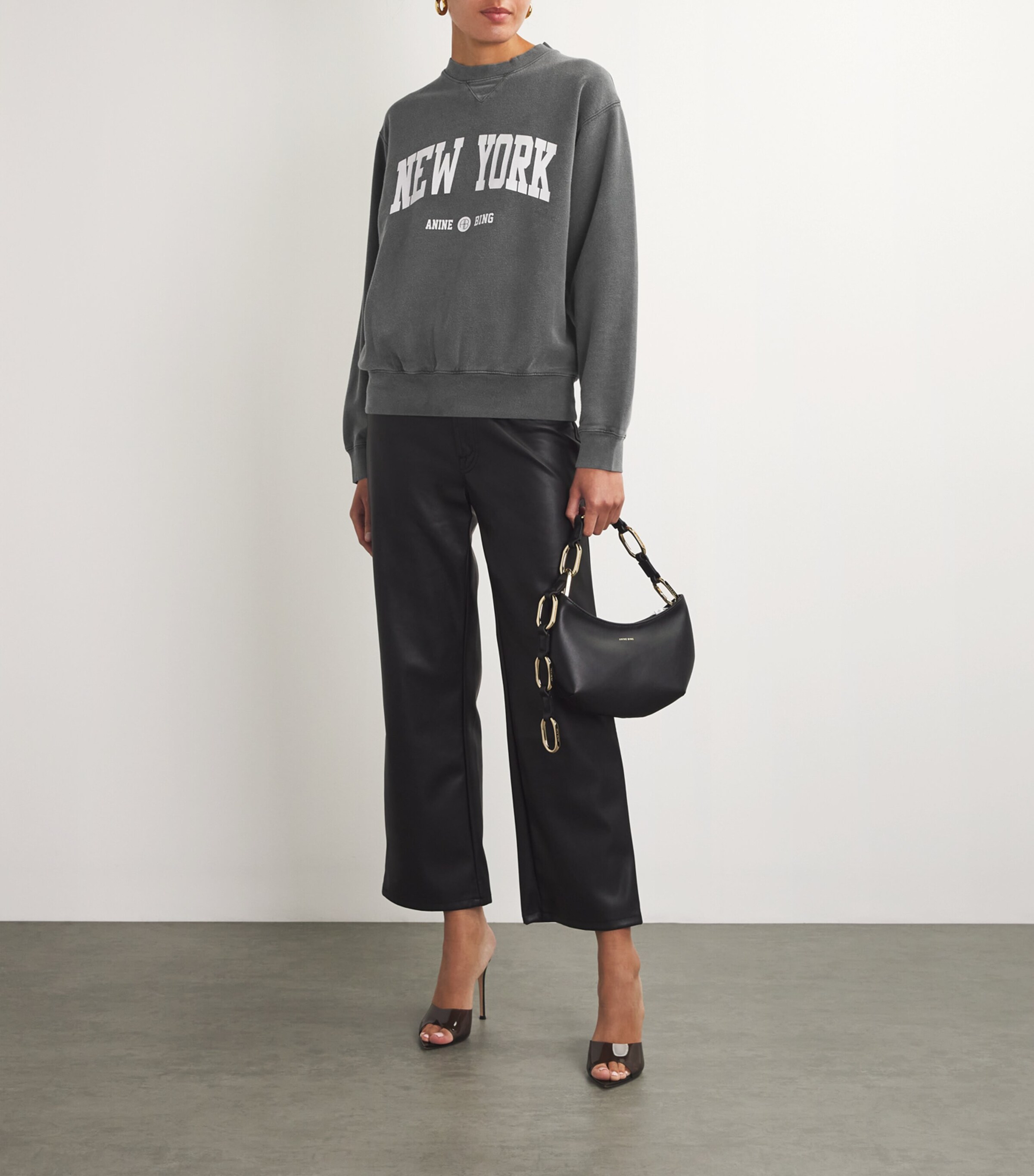 Cotton Ramona University Sweatshirt WASHED BLACK Image 2