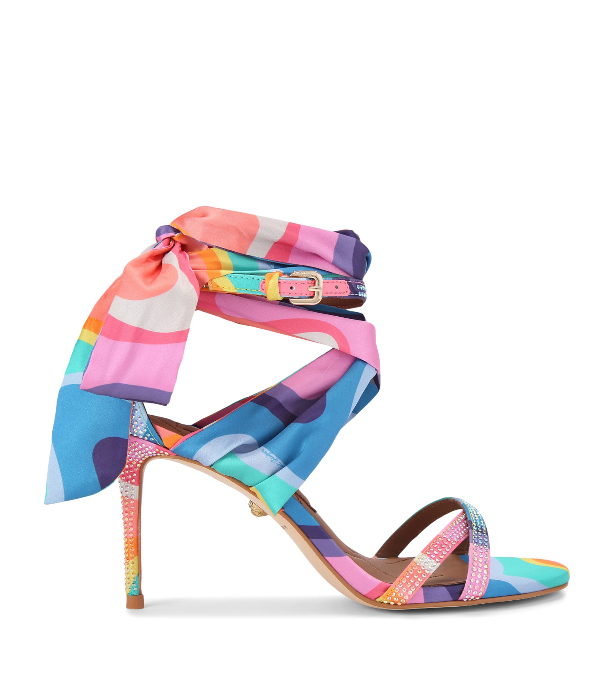 Kurt Geiger London Scarf-Accent Heeled Sandals 85 Mult/other Image 1