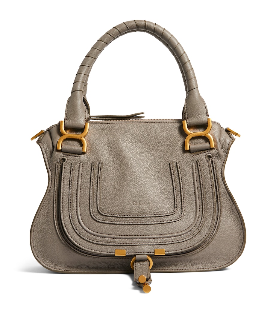 Small Leather Marcie Top-Handle Bag CASHMERE GREY Image 1