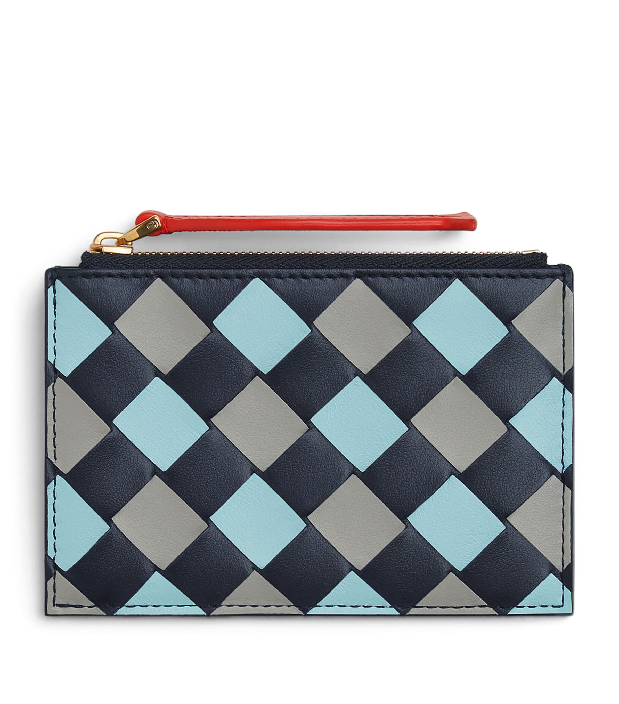 Bottega Veneta Leather Intrecciato Zip-Up Card Holder