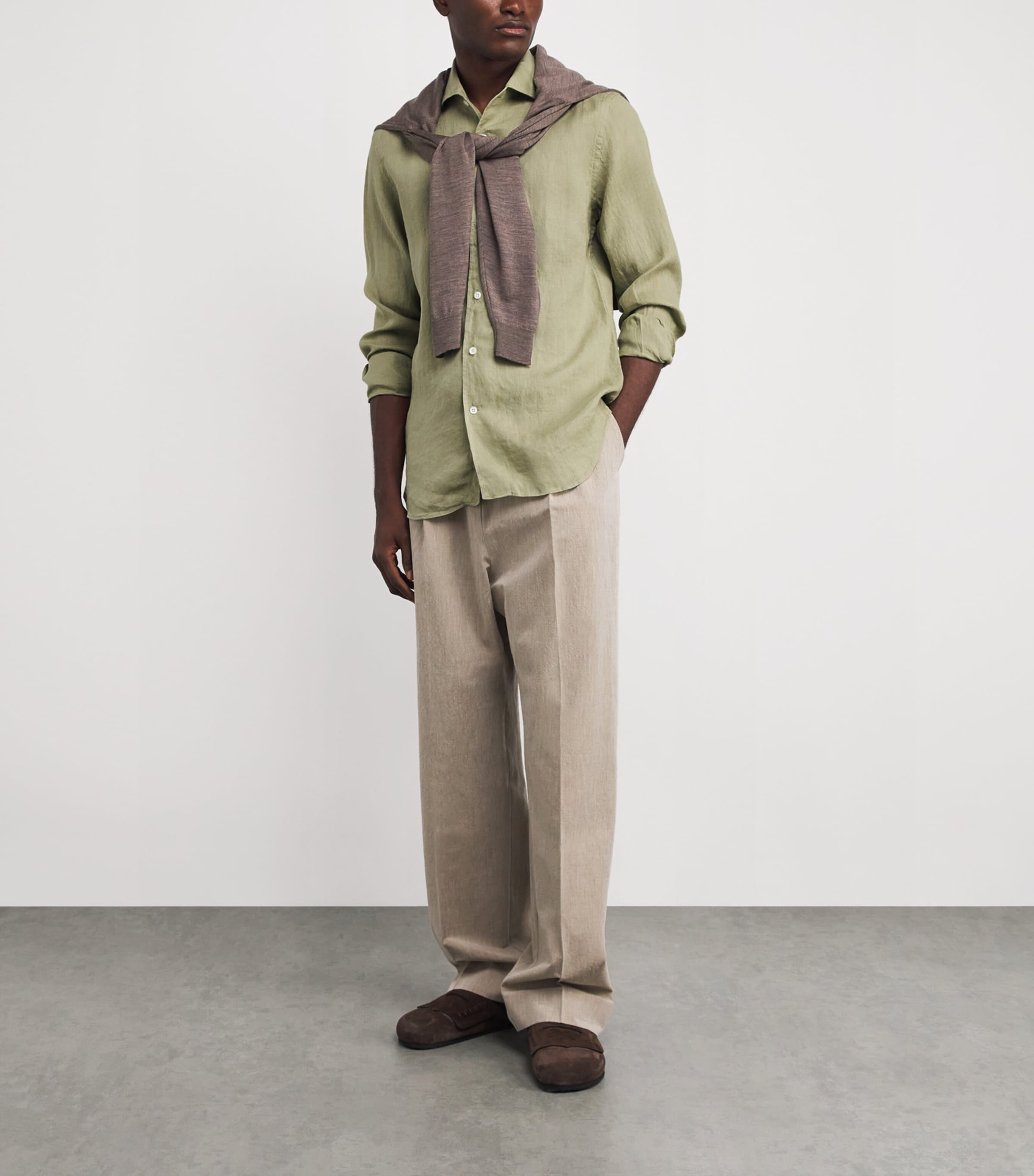 Linen Shirt 51 GREEN COLOURED Image 2