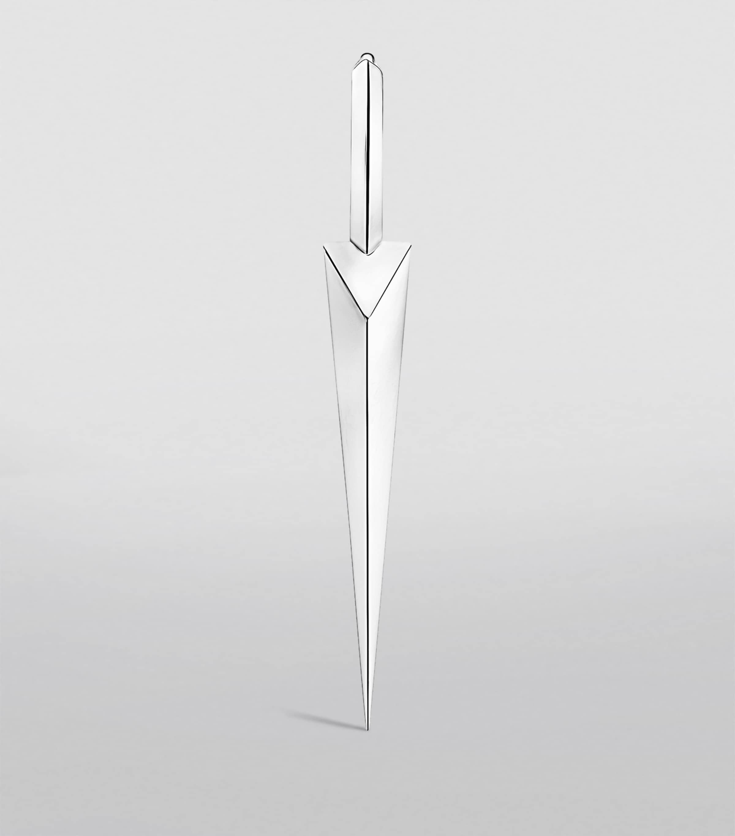 White Gold Faceted Grand Spike Hoop Earring (8mm) WHITE GOLD Image 2