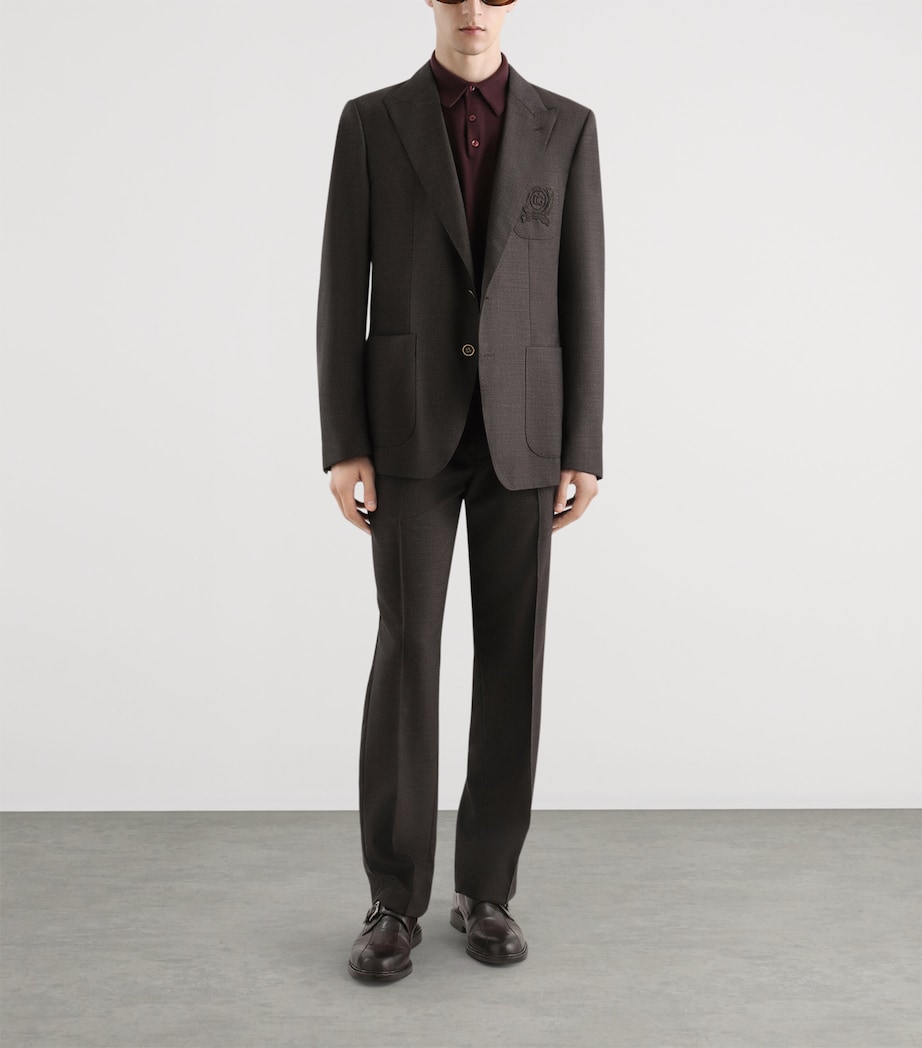 Dolce&Gabbana Mens Portofino Wool Canvas Blazer Whit Image 2