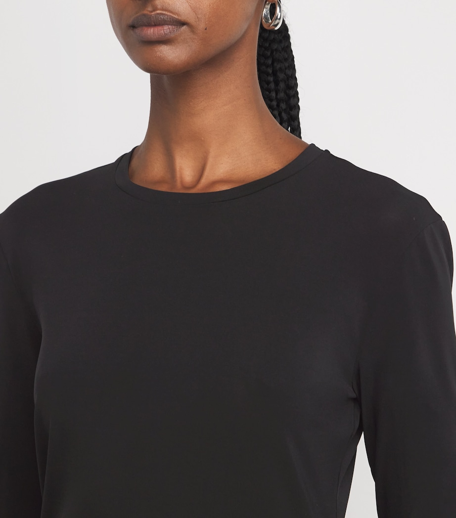 Knitted Crew-Neck Top BLACK Image 6