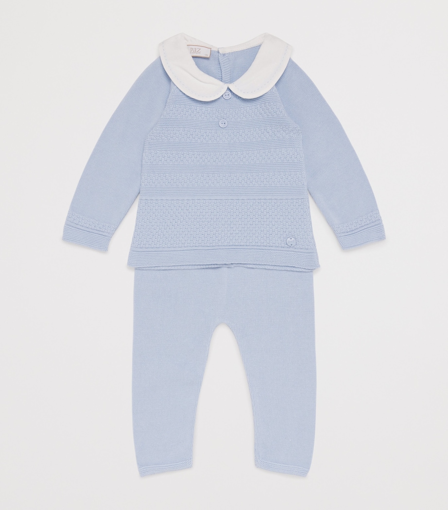Cotton Sweater and Leggings Set (0-12 Months) 801 H82 SKY BLUE Image 3