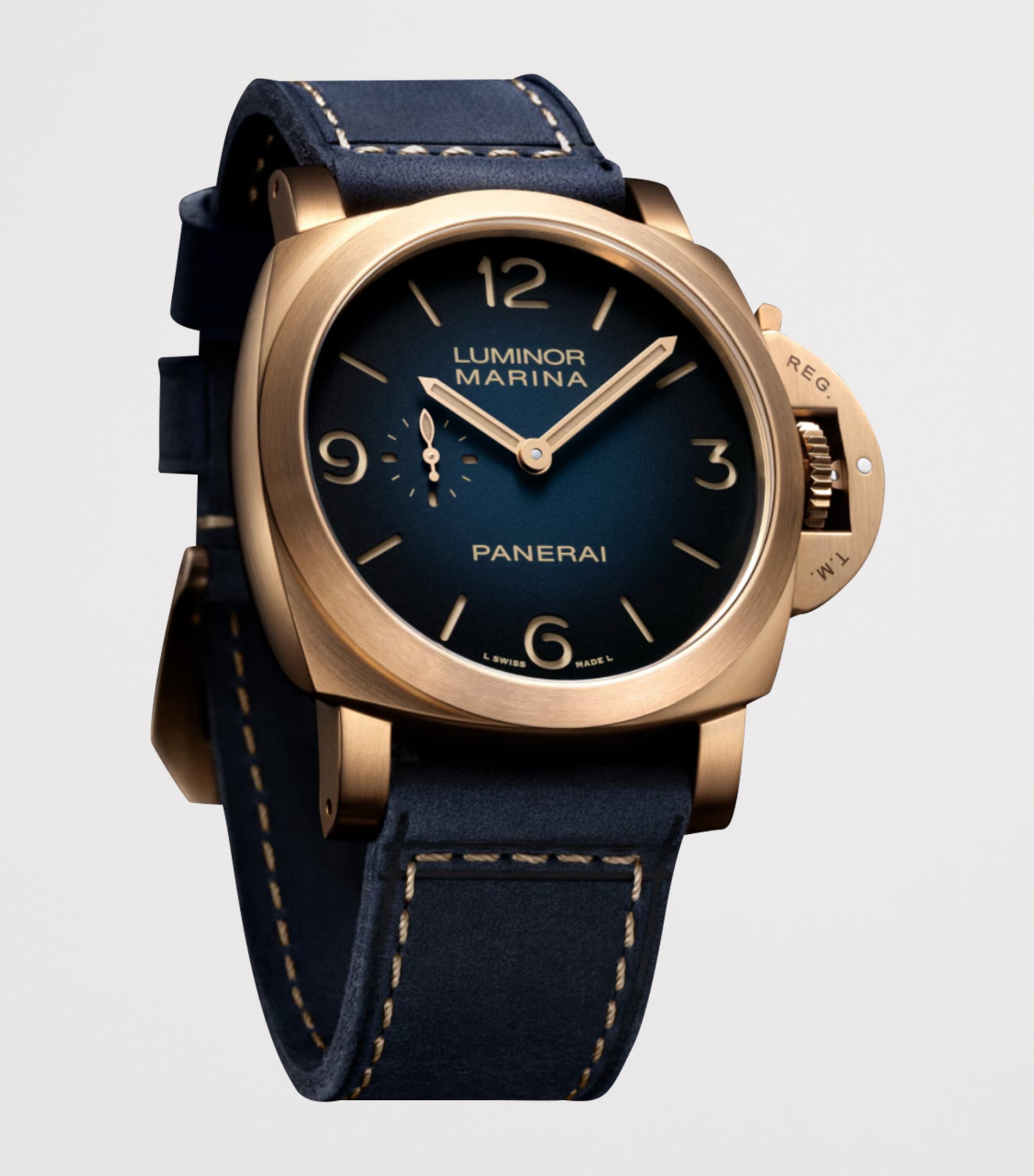 Panerai Bronzo Luminor Marina Watch 44mm Blue Image 4