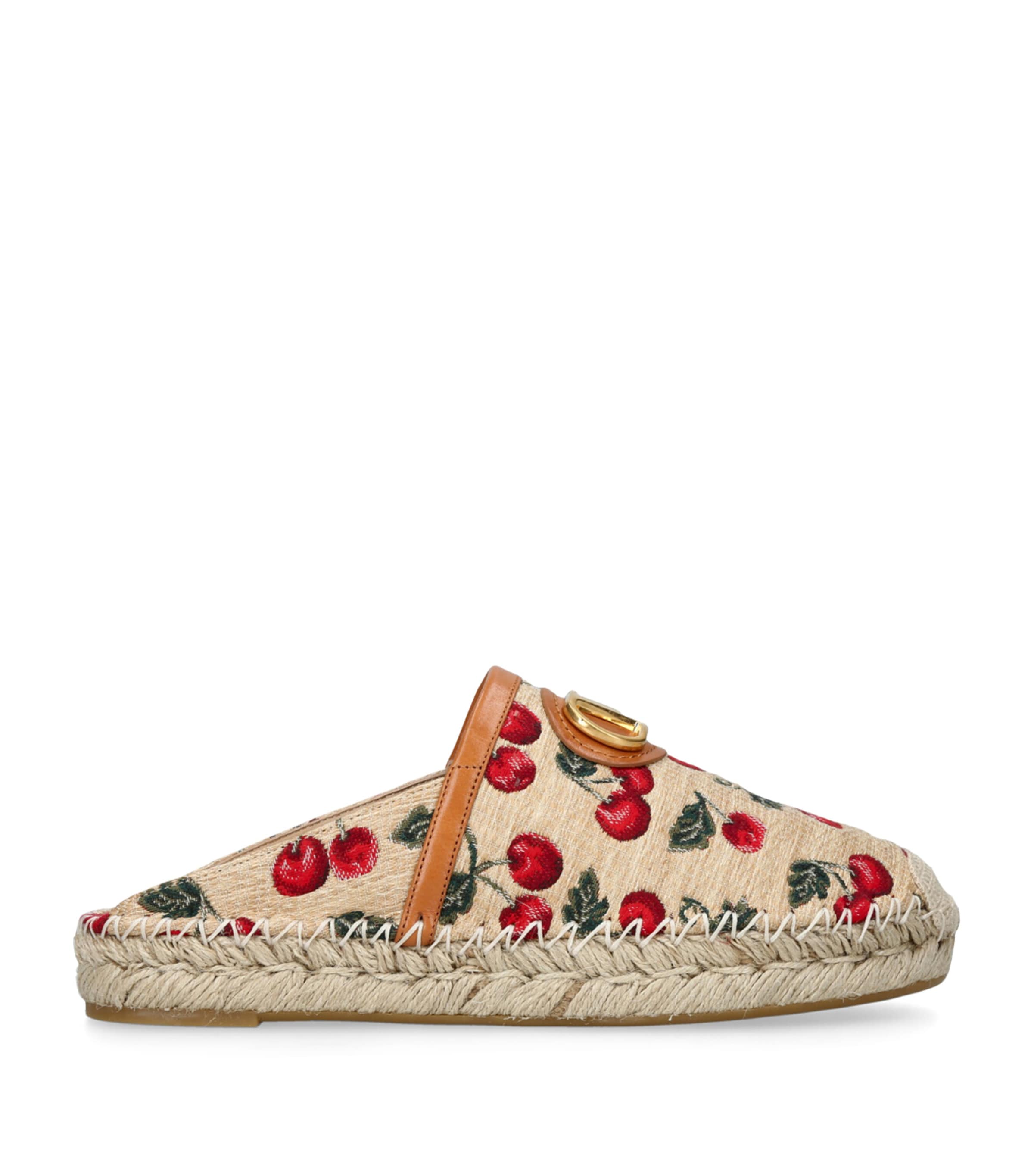 Valentino Garavani Raffia Cherryfic Espadrille Mules