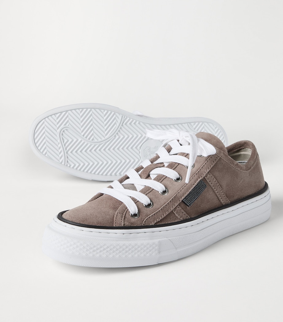 Brunello Cucinelli Suede Monili-Embellished Sneakers Image 2
