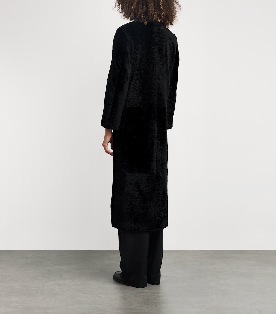 Sheepskin Shearling Ora Coat BLACK Image 3