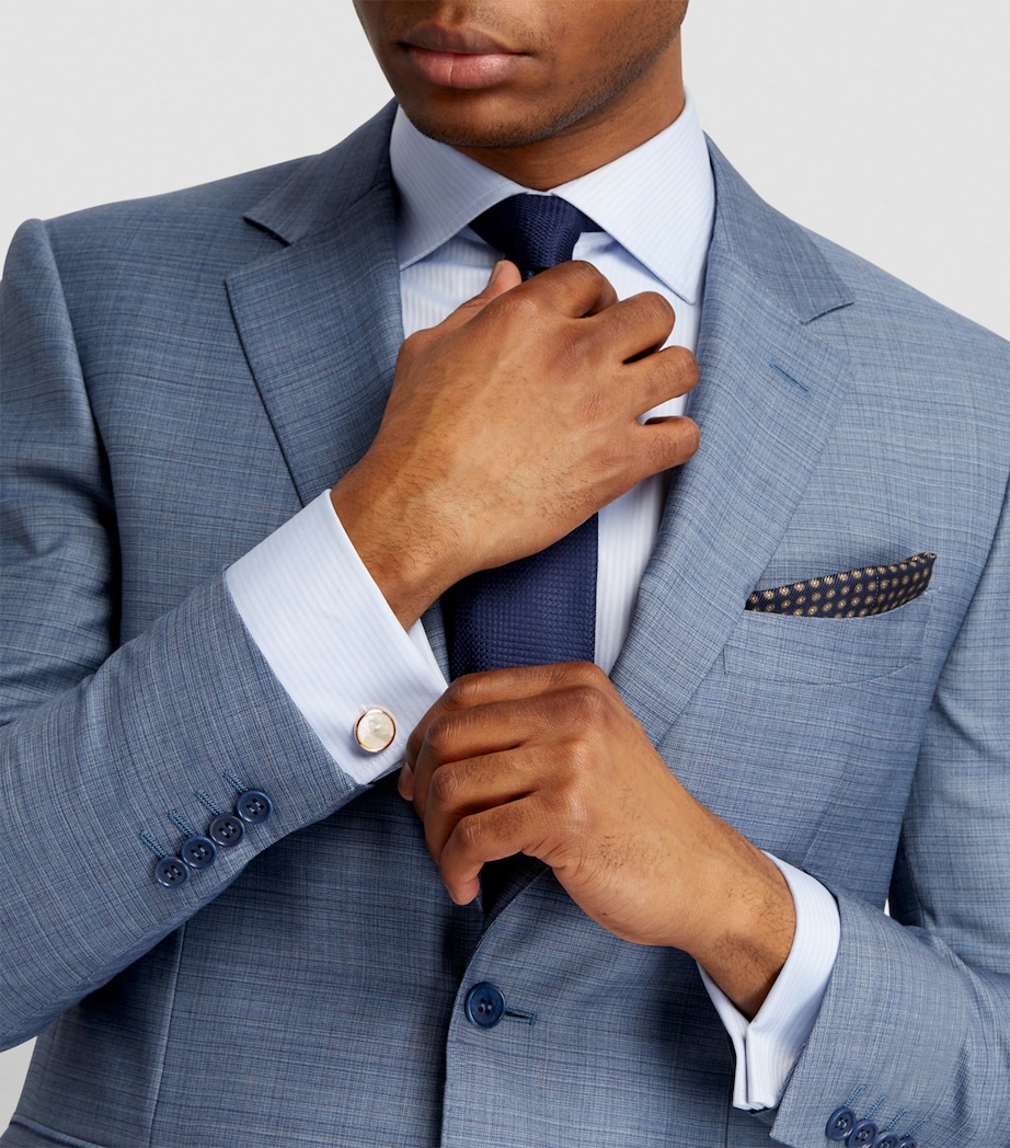 Tateossian Rose Gold-Plated Pearl Cufflinks White Image 5