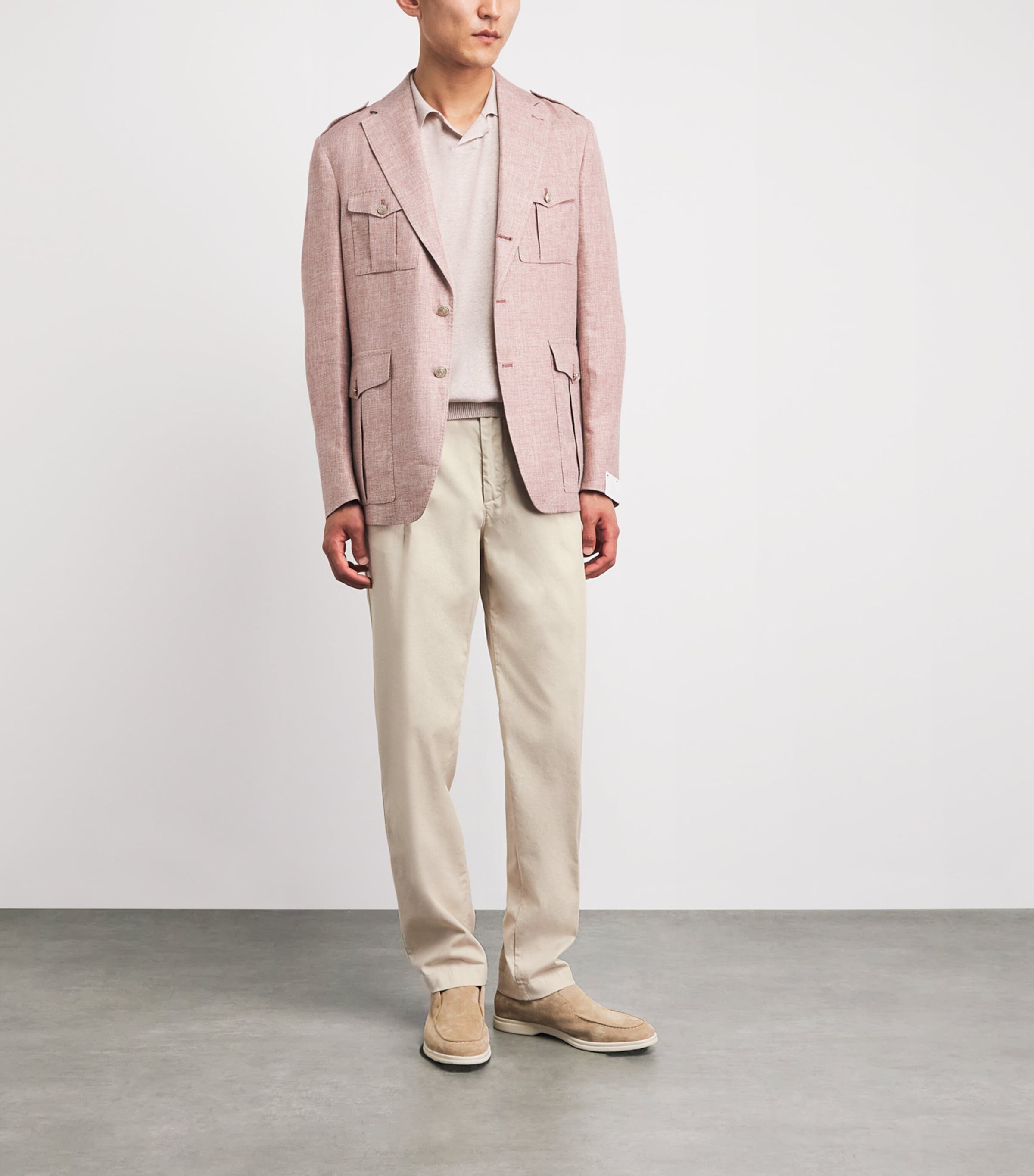 Eleventy Mens Stretch-Cotton Chinos Sabbia Image 2
