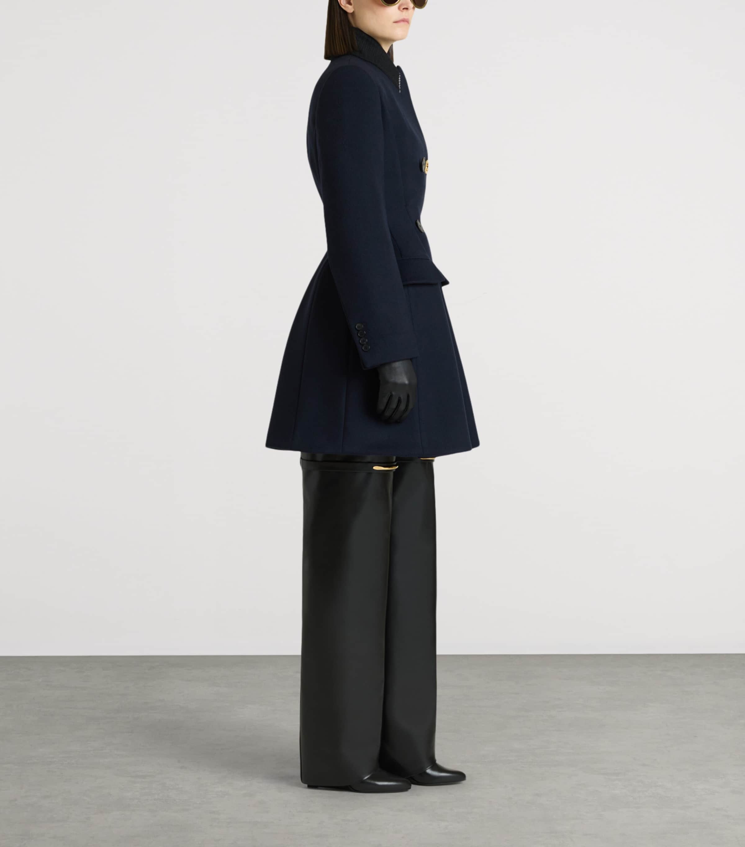 Givenchy Womens Wool-Cashmere Peplum Coat Image 2
