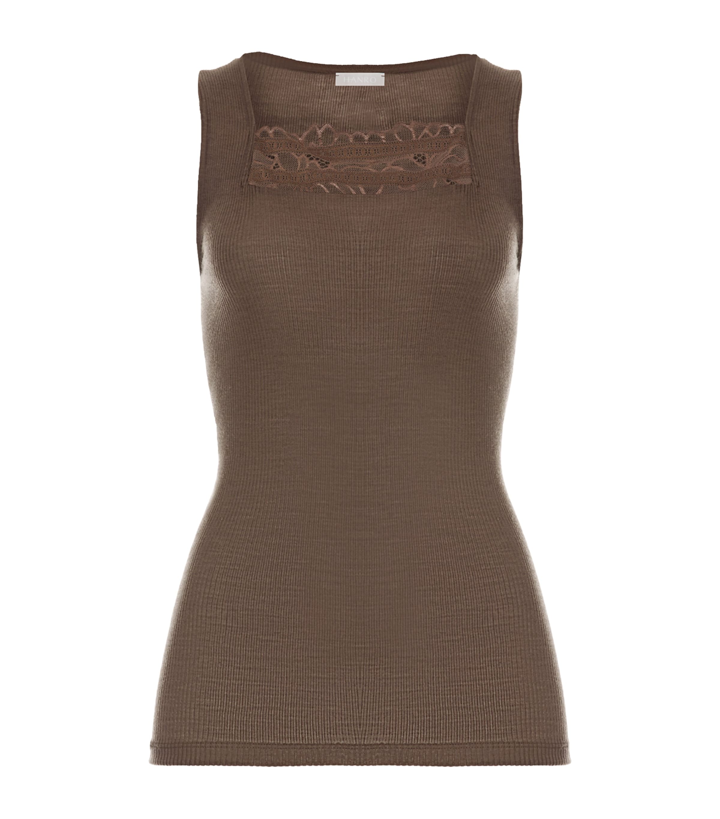 Hanro Womens Wool-Silk Square-Neck Tank Top Natural Teak Image 1