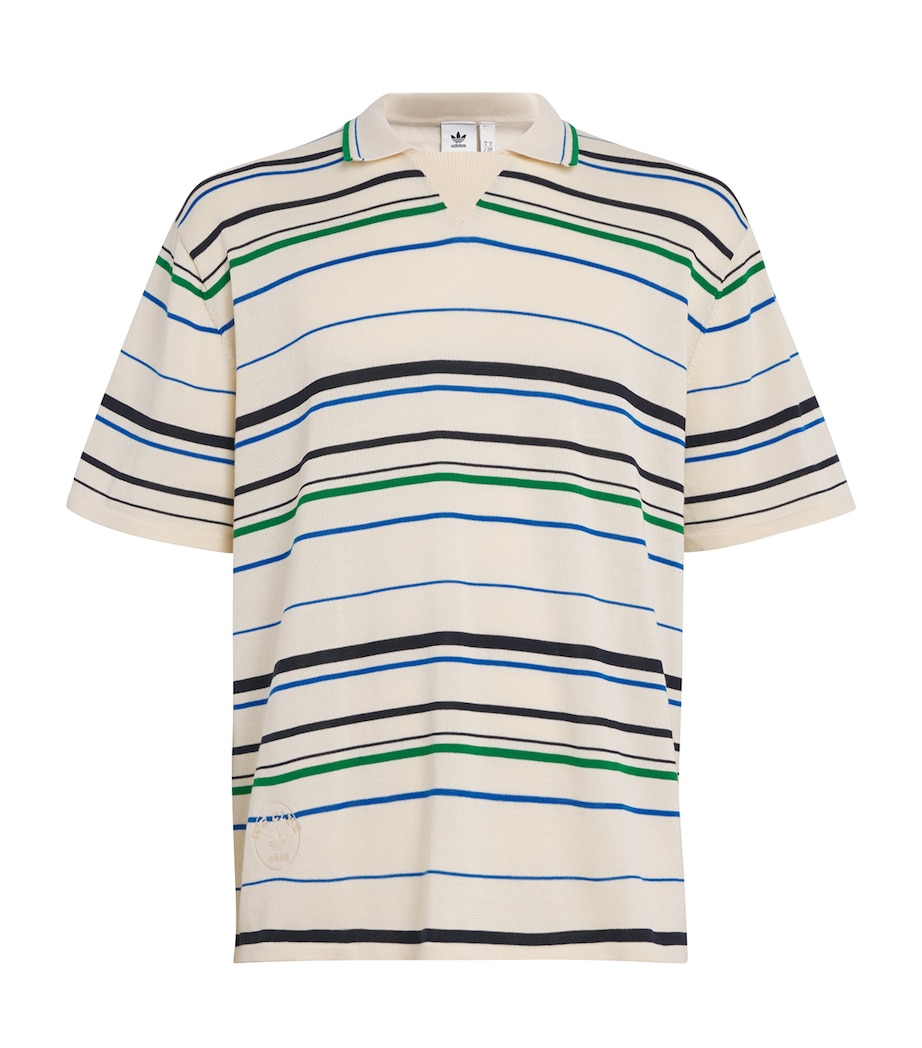 x Wales Bonner Cotton-Blend Striped T-Shirt WHT/GRN/BLU/INDIGO Image 1