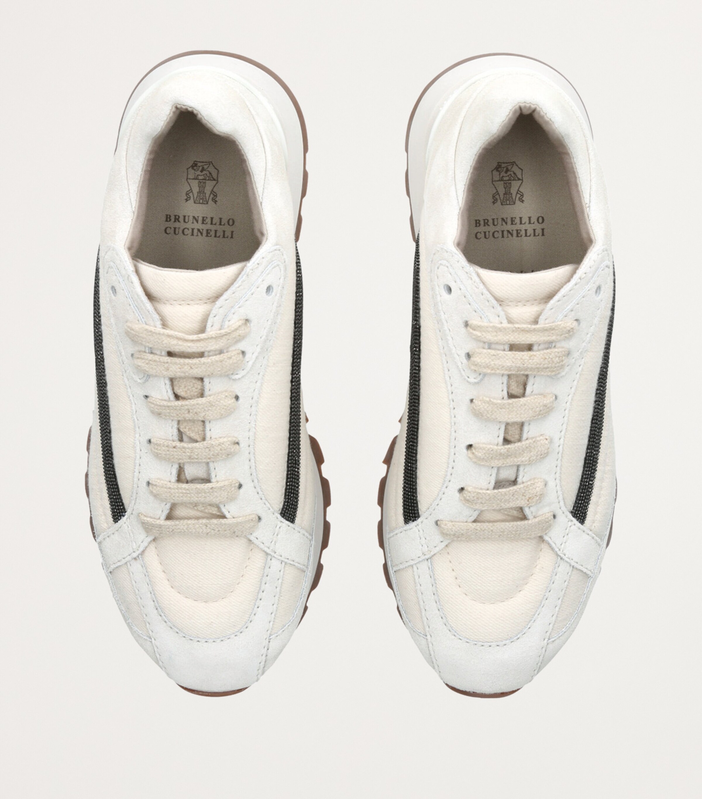 Brunello Cucinelli Leather Tech Sneakers White Image 4