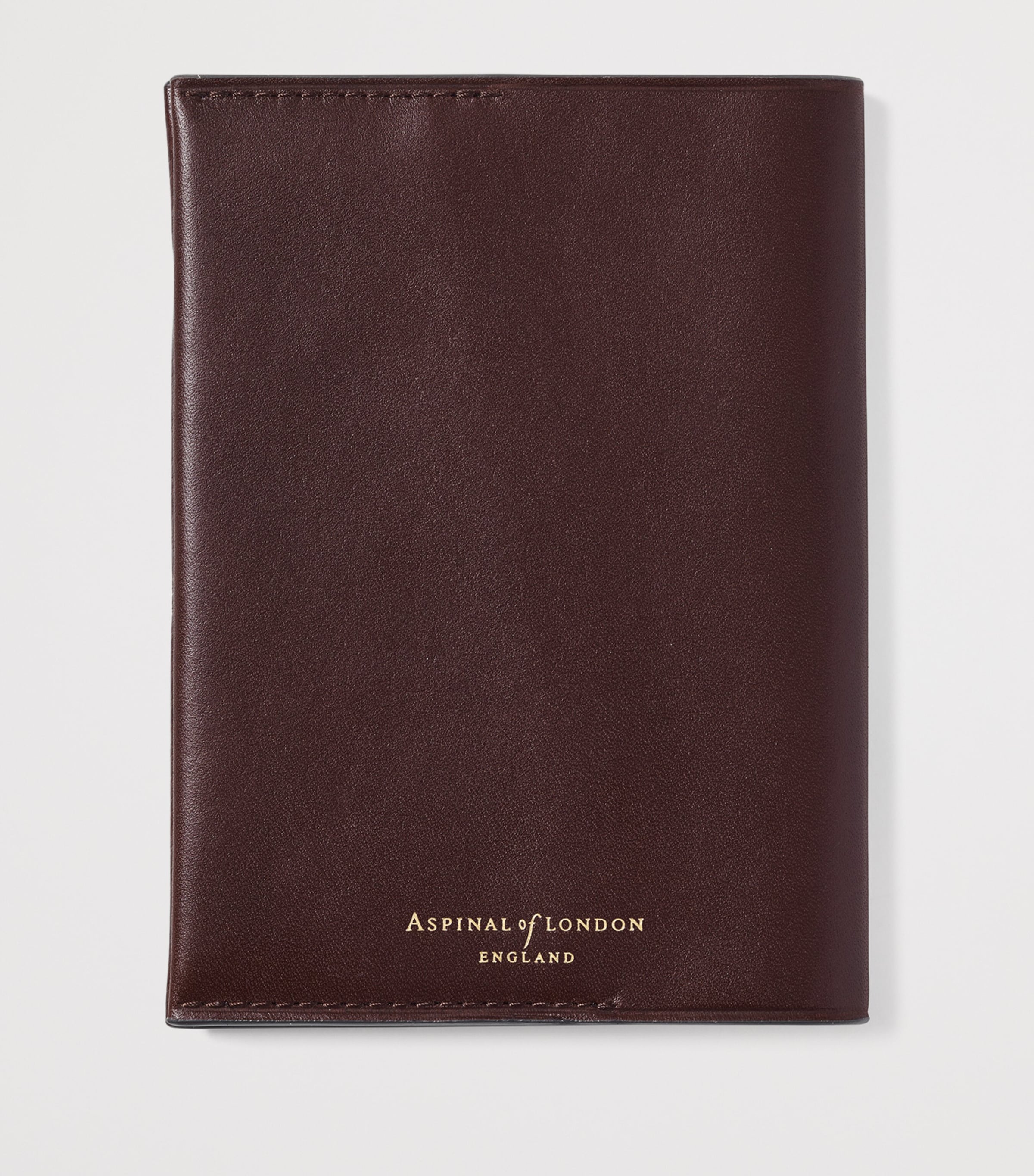 Aspinal Of London Grained Leather Plain Passport Cover Conker Image 2