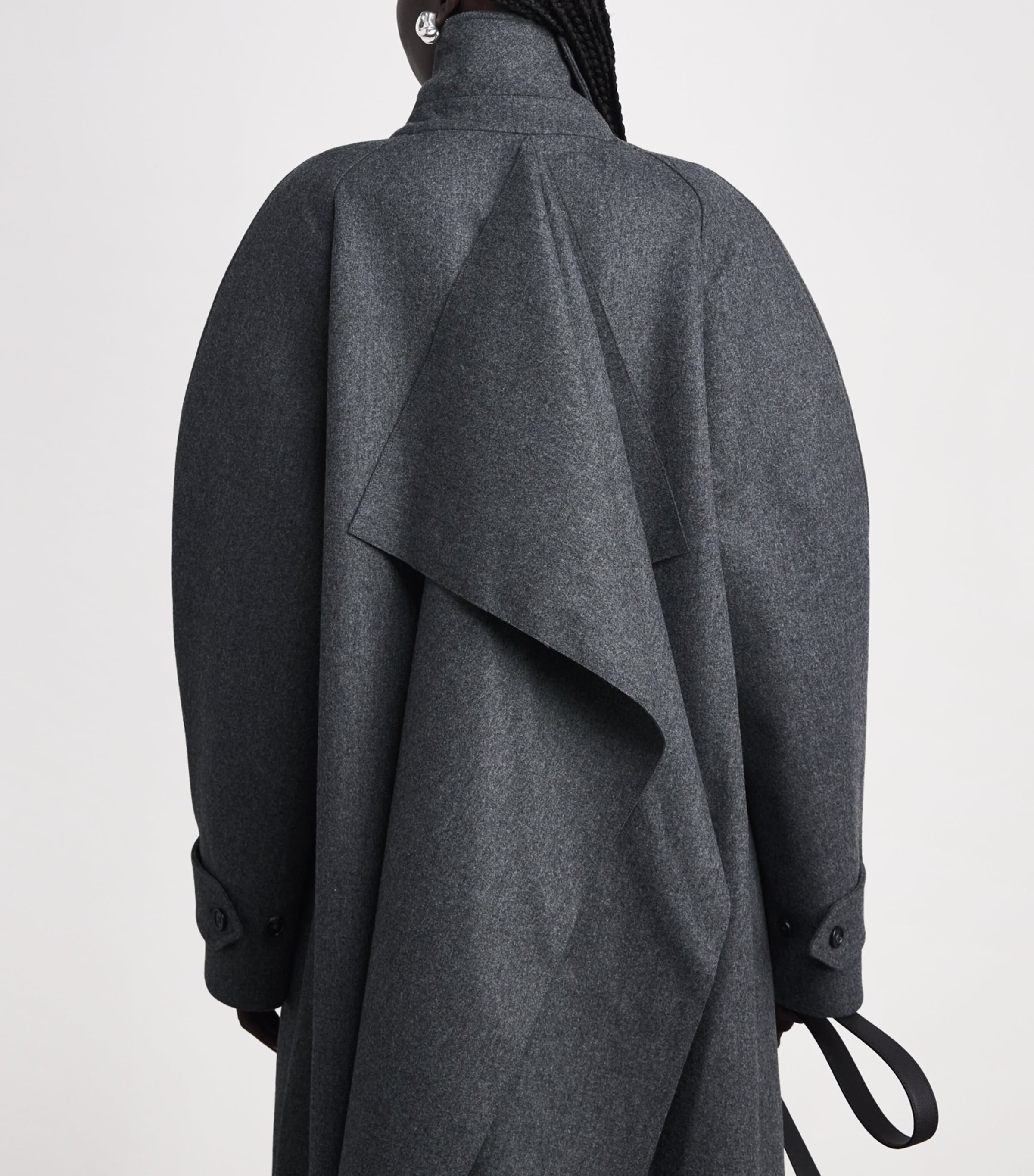Jil Sander Womens Wool-Blend Oversized Coat Fog Image 6