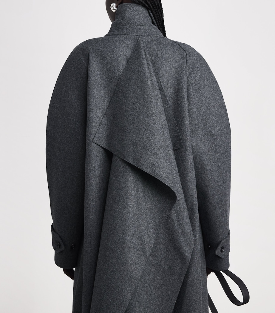 Jil Sander Womens Wool-Blend Oversized Coat Fog Image 6