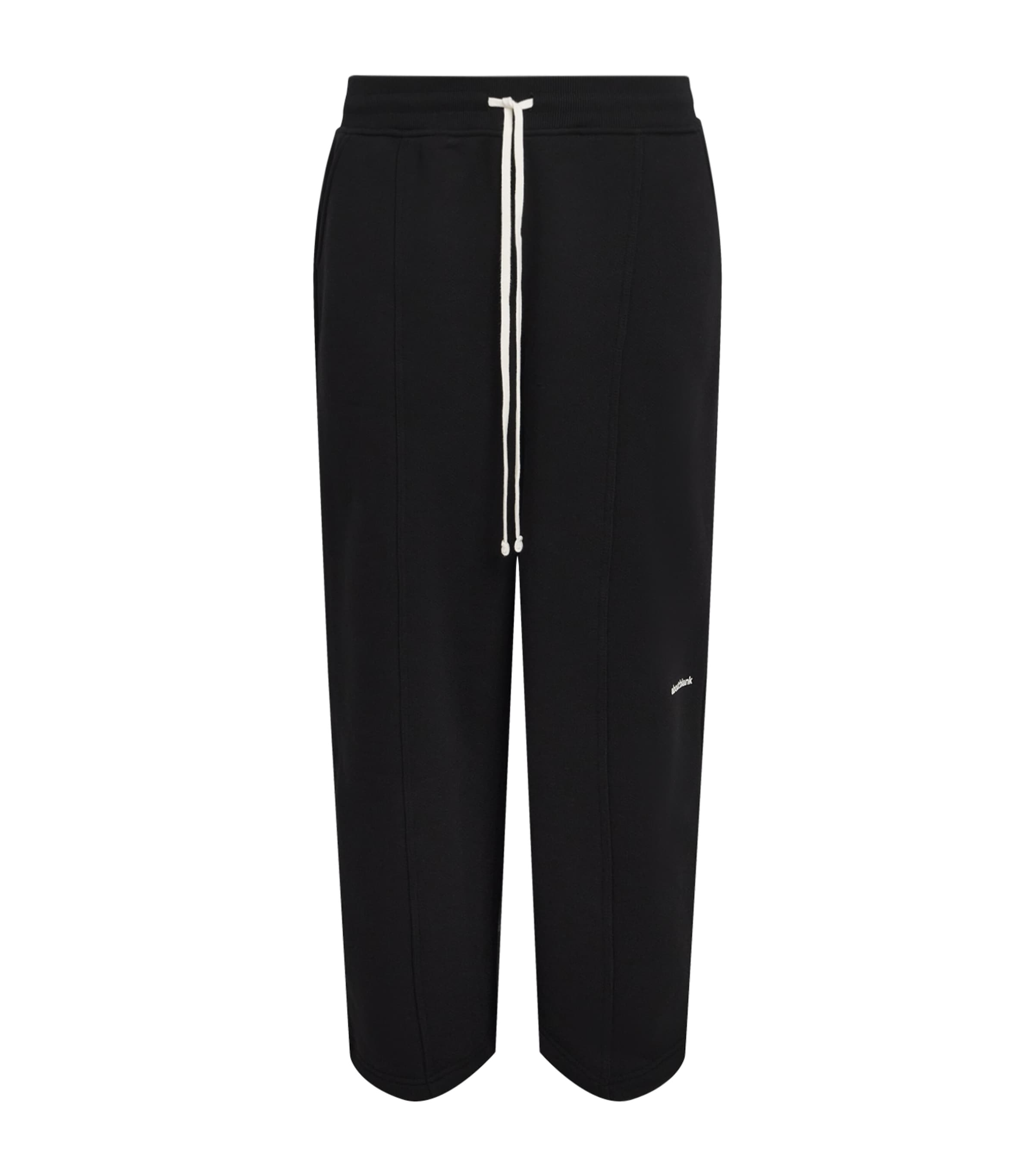 about:blank Mens Cotton Logo Pleated Sweatpants Black/ecru Image 1