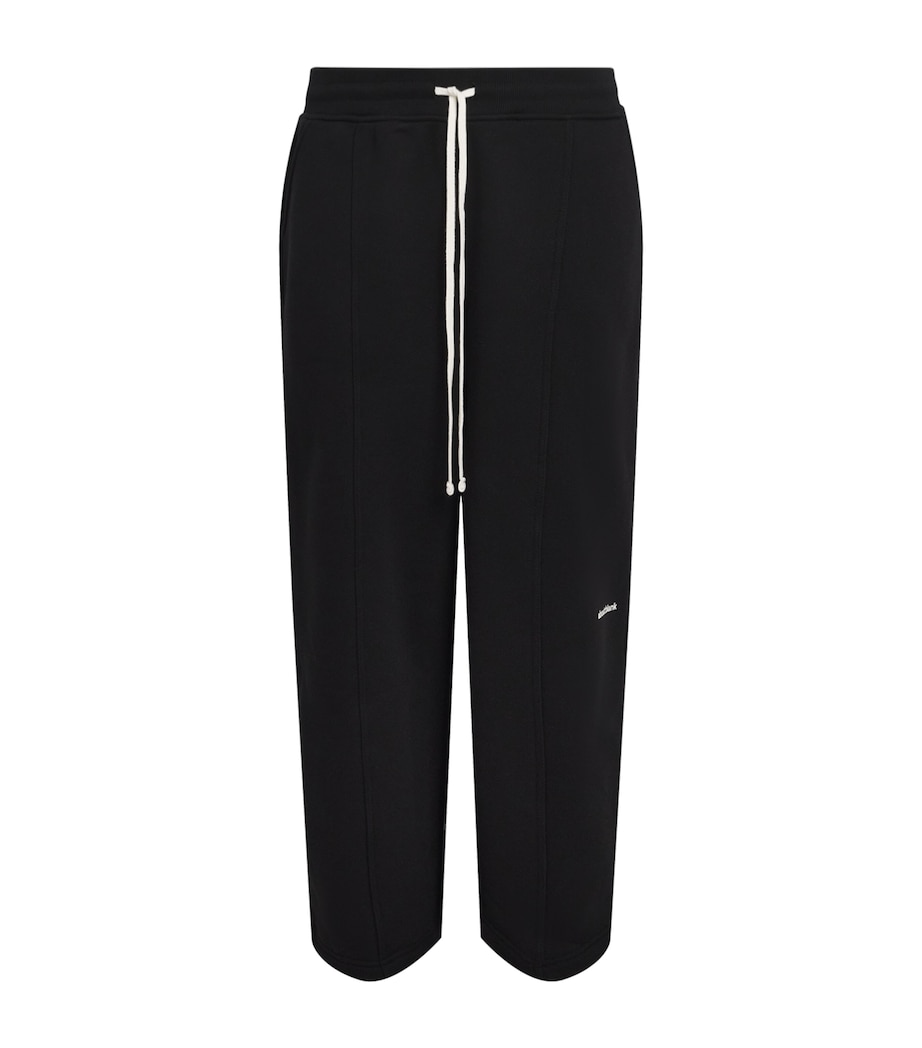 about:blank Mens Cotton Logo Pleated Sweatpants Black/ecru Image 1