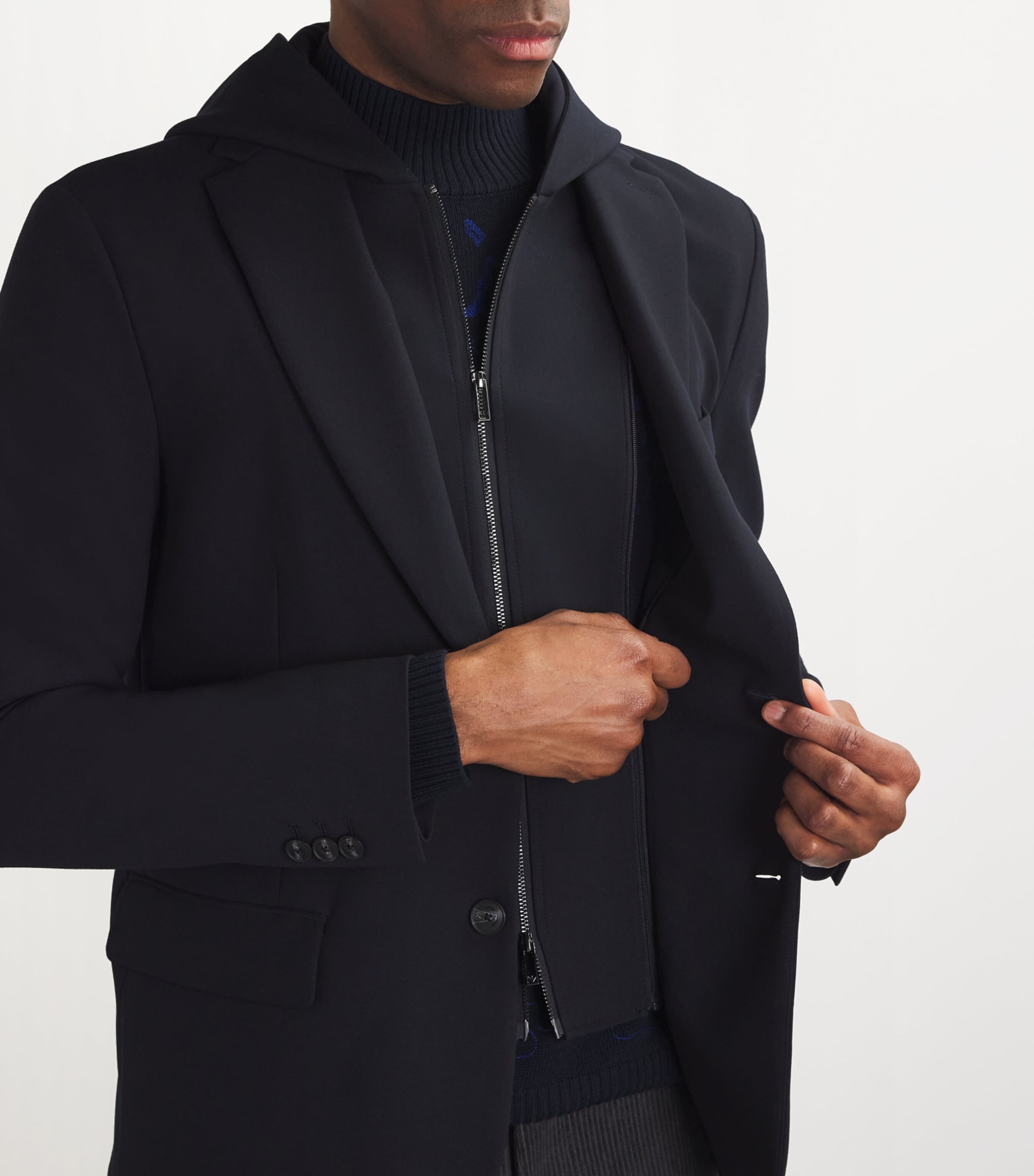 Emporio Armani Detachable-Insert Hooded Blazer | Harrods US