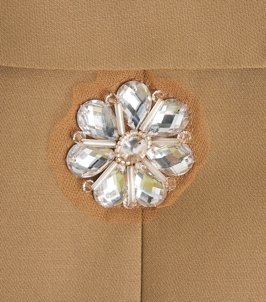 Huishan Zhang Womens Wool Embellished Joanne Blazer Dark Camel Image 6