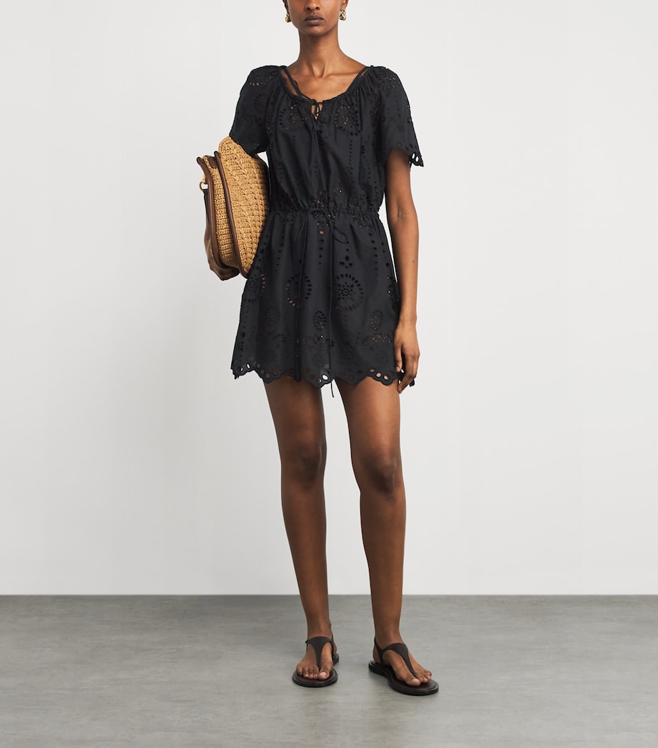 Cotton Broderie Anglaise Mini Dress BLACK Image 2