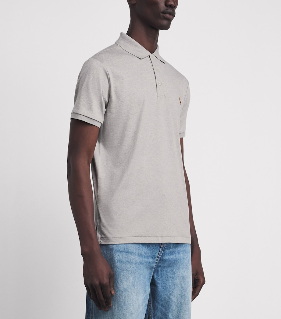 Polo Ralph Lauren Mens Pima Cotton Slim Polo Shirt Spring Heather Image 4