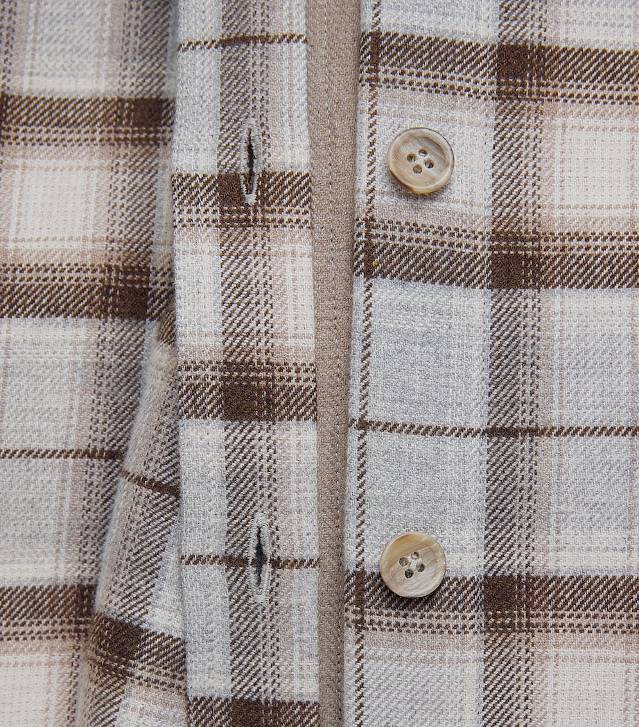 Pal Zileri Mens Cotton Check Shirt Brown Image 6