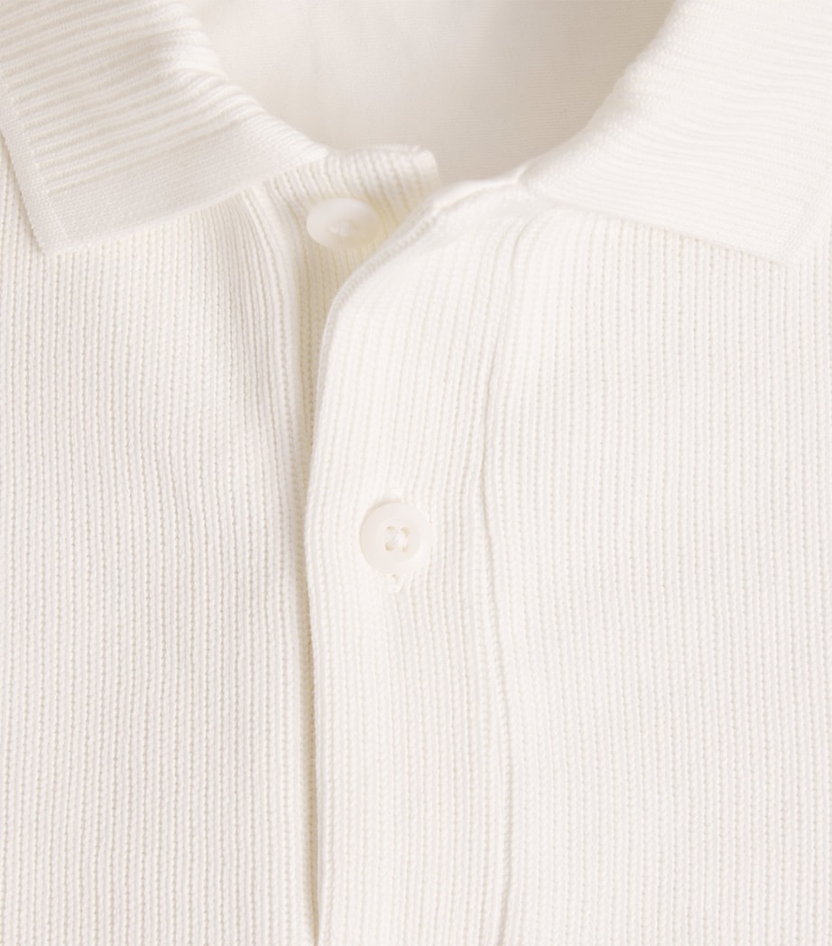 Fred Perry Mens Tipped Long-Sleeve Rugby Shirt Snow White Image 6