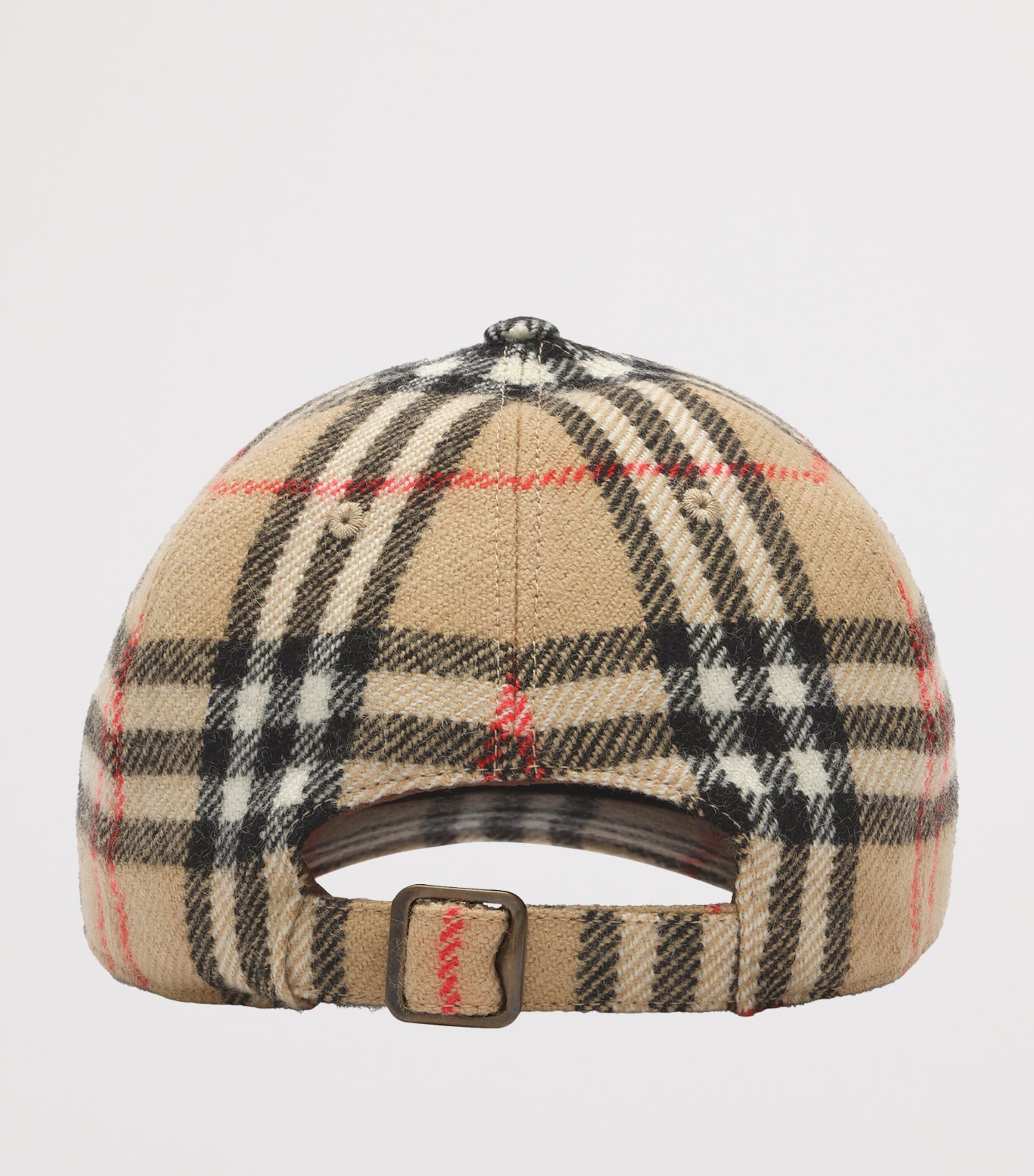 Burberry Wool Check Baseball Cap Archive Beige Ip Chk Image 3