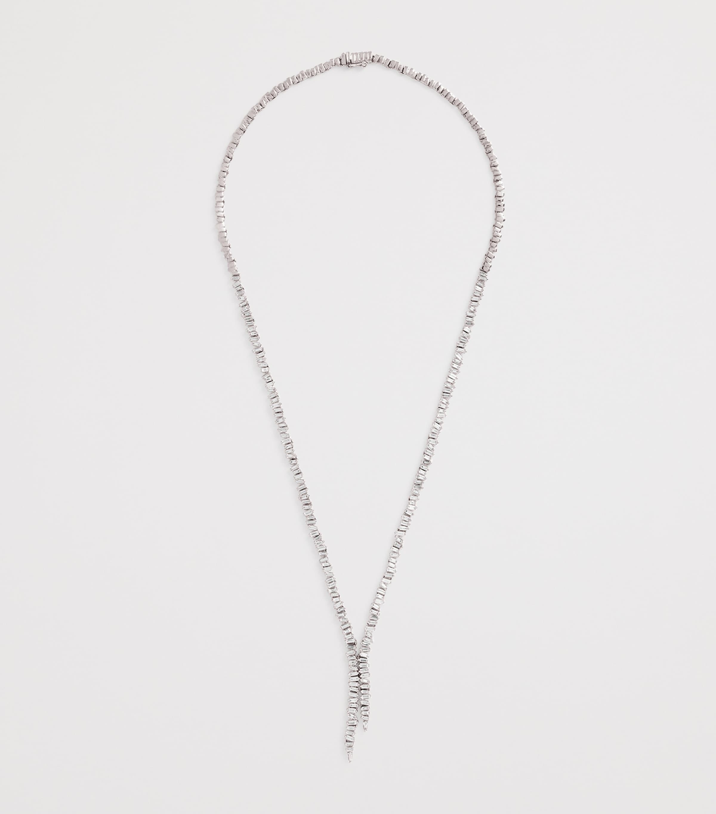 White Gold and Diamond Tennis Necklace 18K WG/WD Image 3