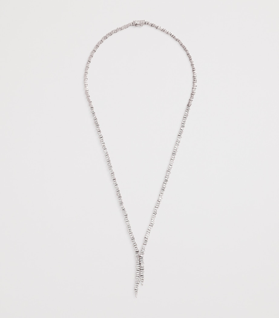 White Gold and Diamond Tennis Necklace 18K WG/WD Image 3