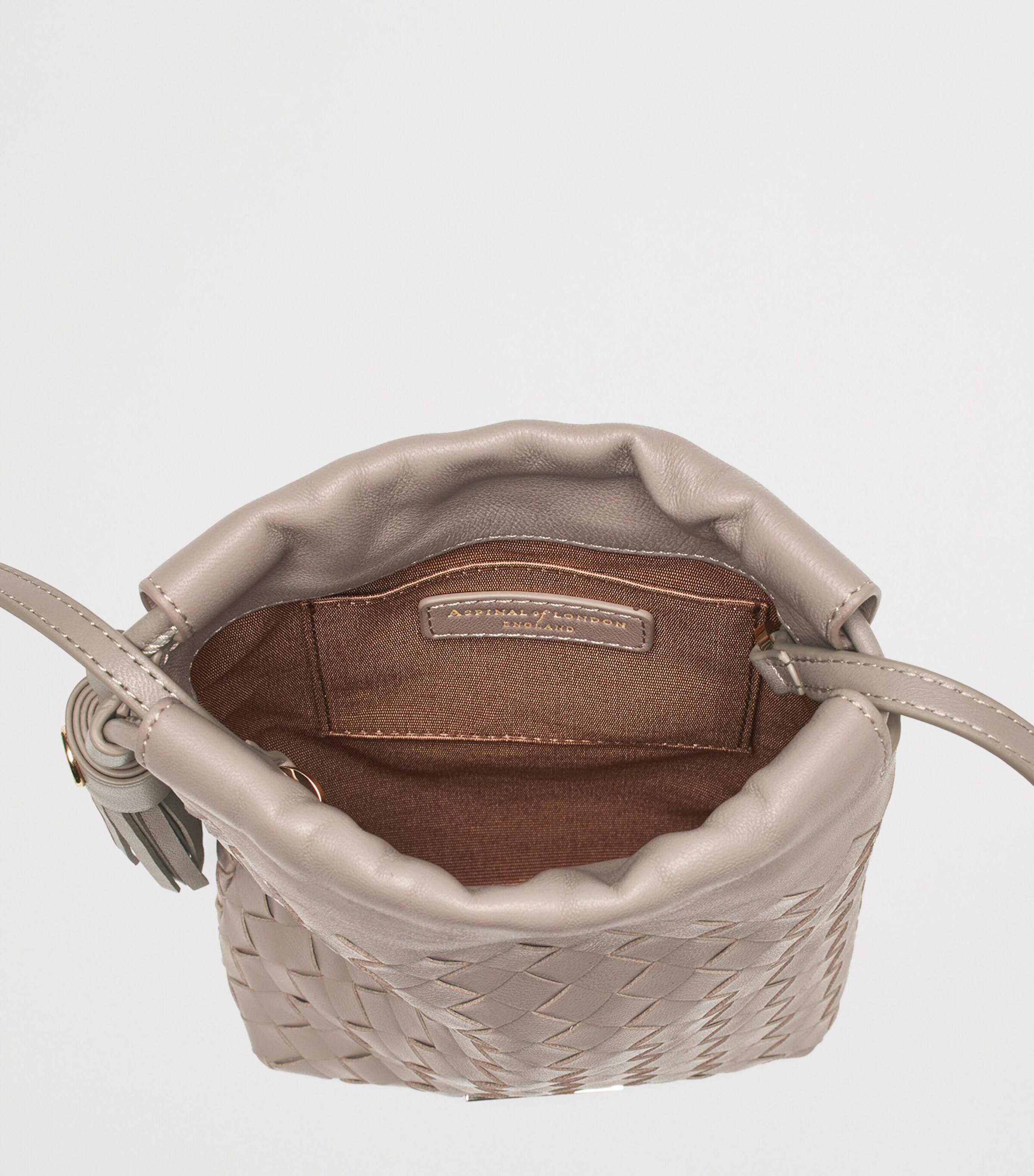 Leather Hudson Cross-Body Pouch Bag TAUPE Image 3