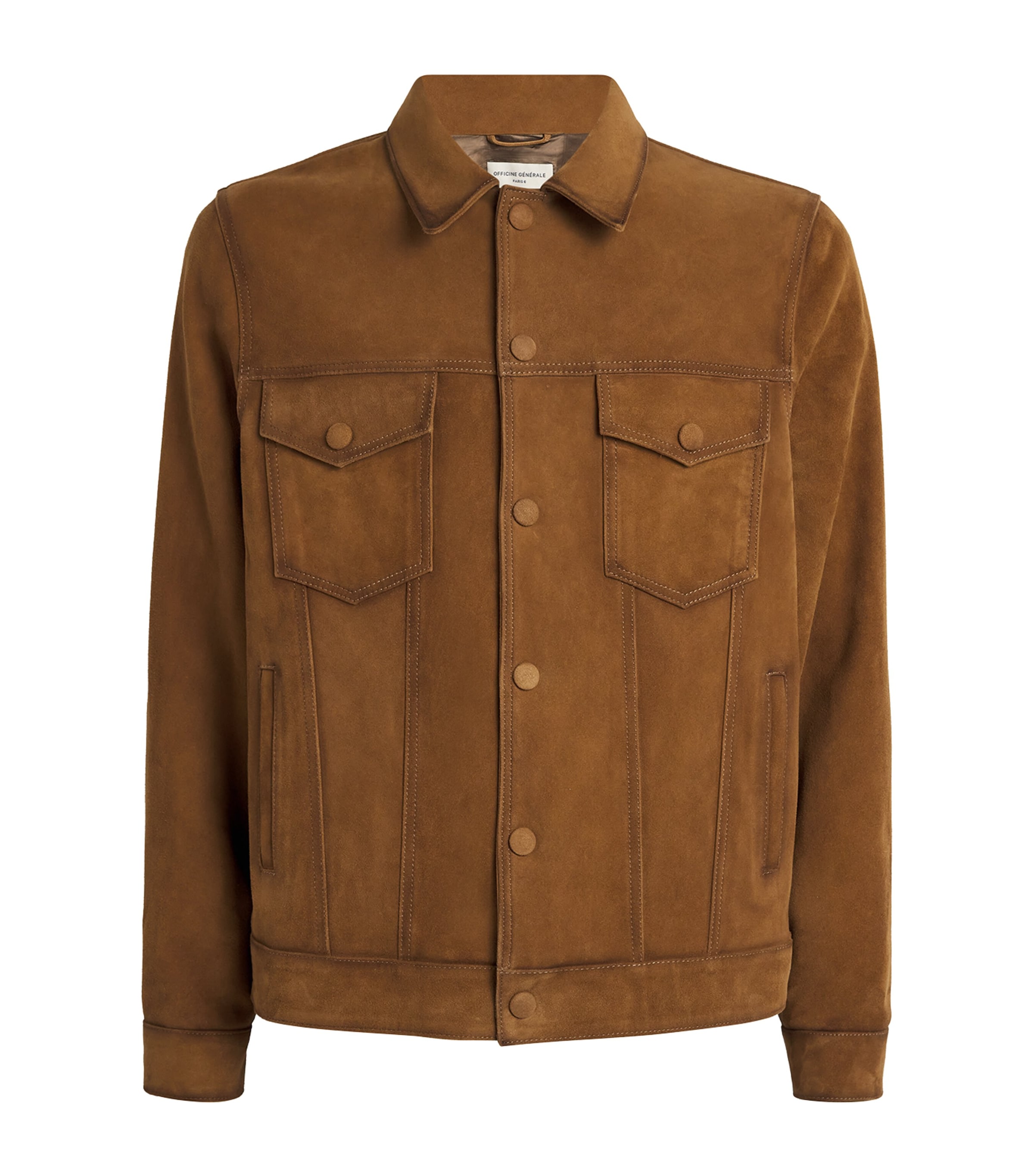 OFFICINE GENERALE SUEDE LEONIDE TRUCKER JACKET