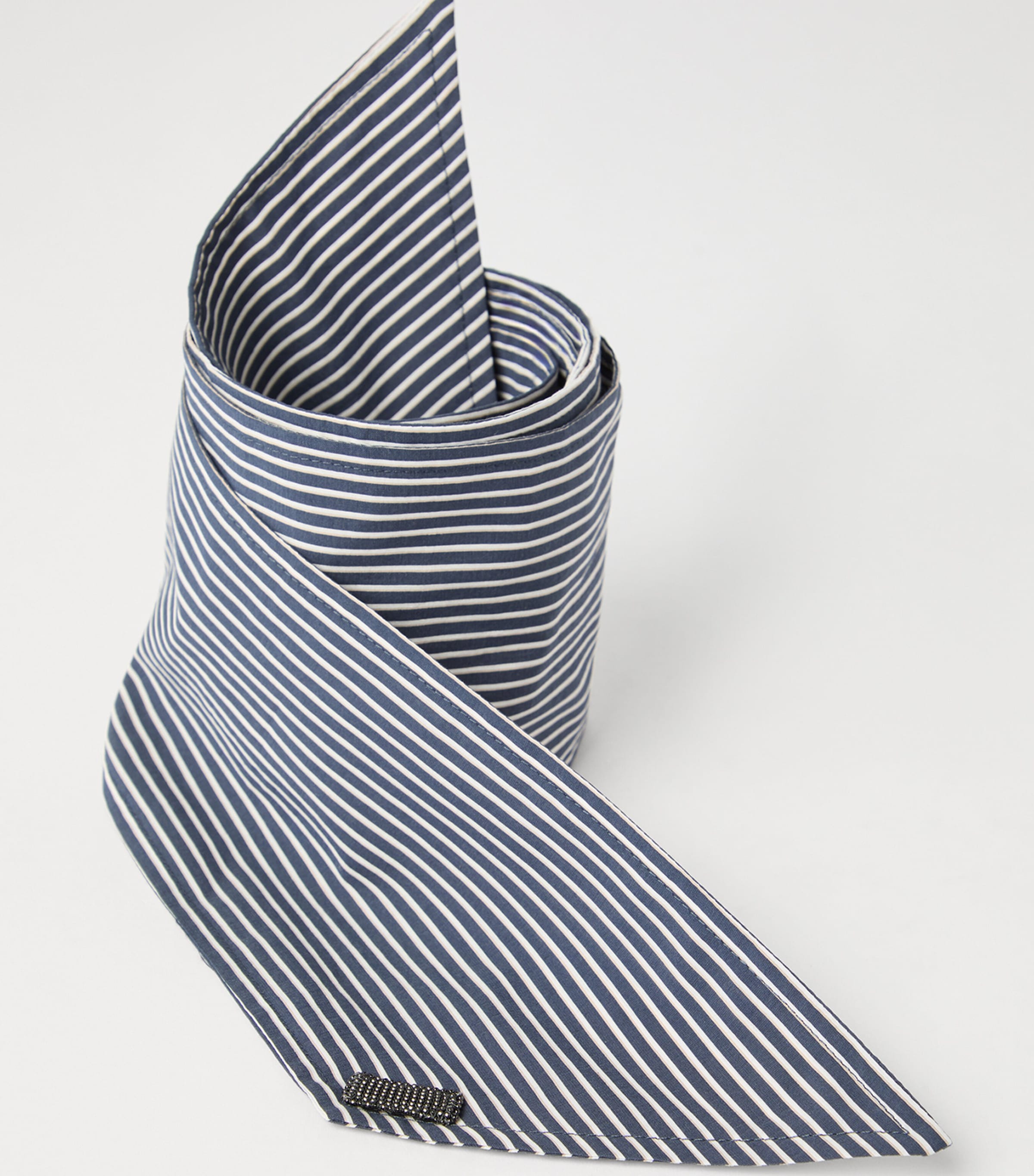 Techno Cotton Poplin Stripe Monili-Trim Foulard C1680 Image 3