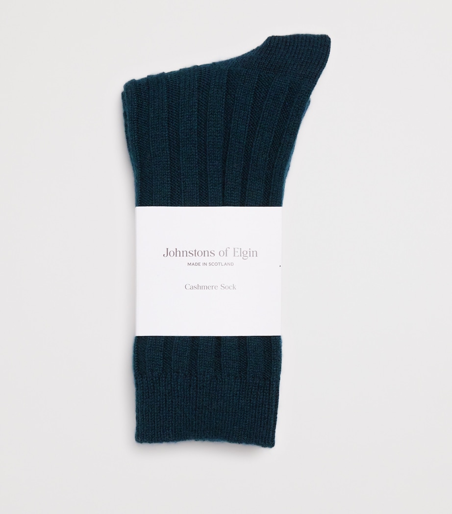Cashmere Ribbed Socks SC7341 BOTTLE GREEN Image 2