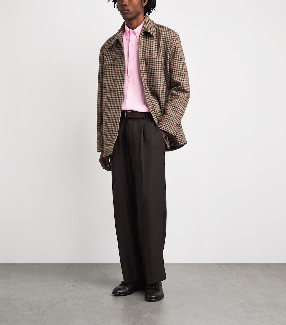 Polo Ralph Lauren Mens Linen Custom Fit Shirt Carmel Pink Image 2
