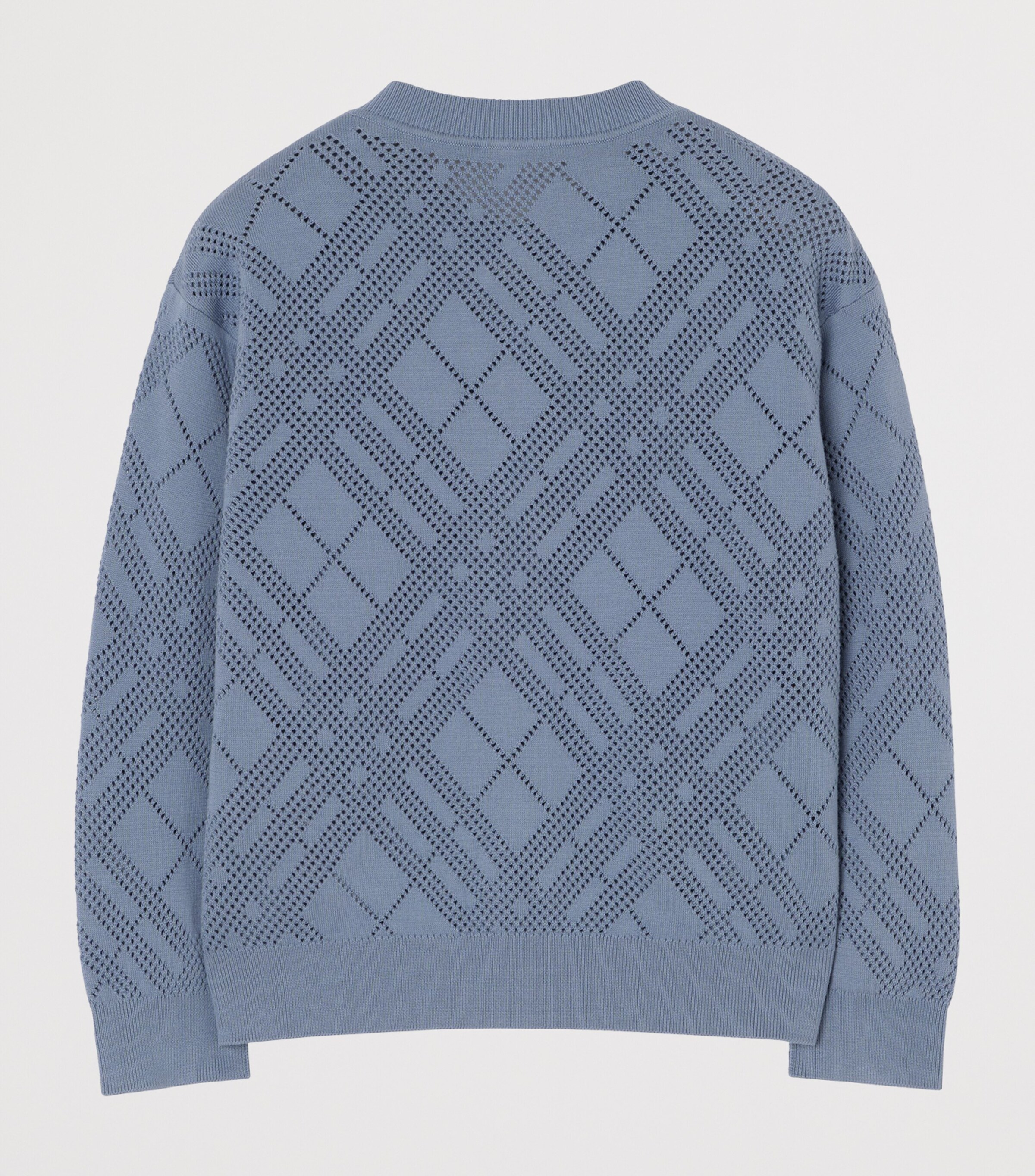 Burberry Kids Cotton Pointelle Knit Cardigan (4-12 Years) Steel Blue Image 2