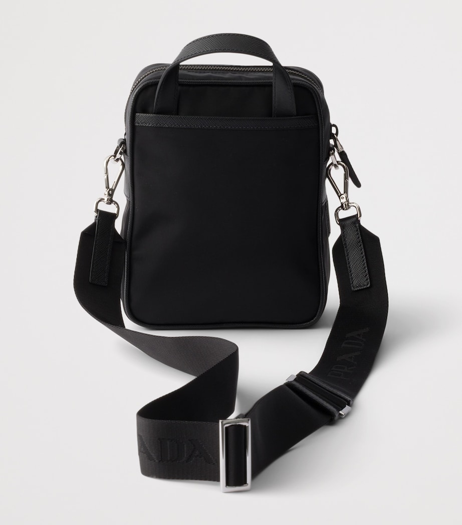 Prada Re-Nylon and Saffiano Leather Messenger Bag Black Image 4