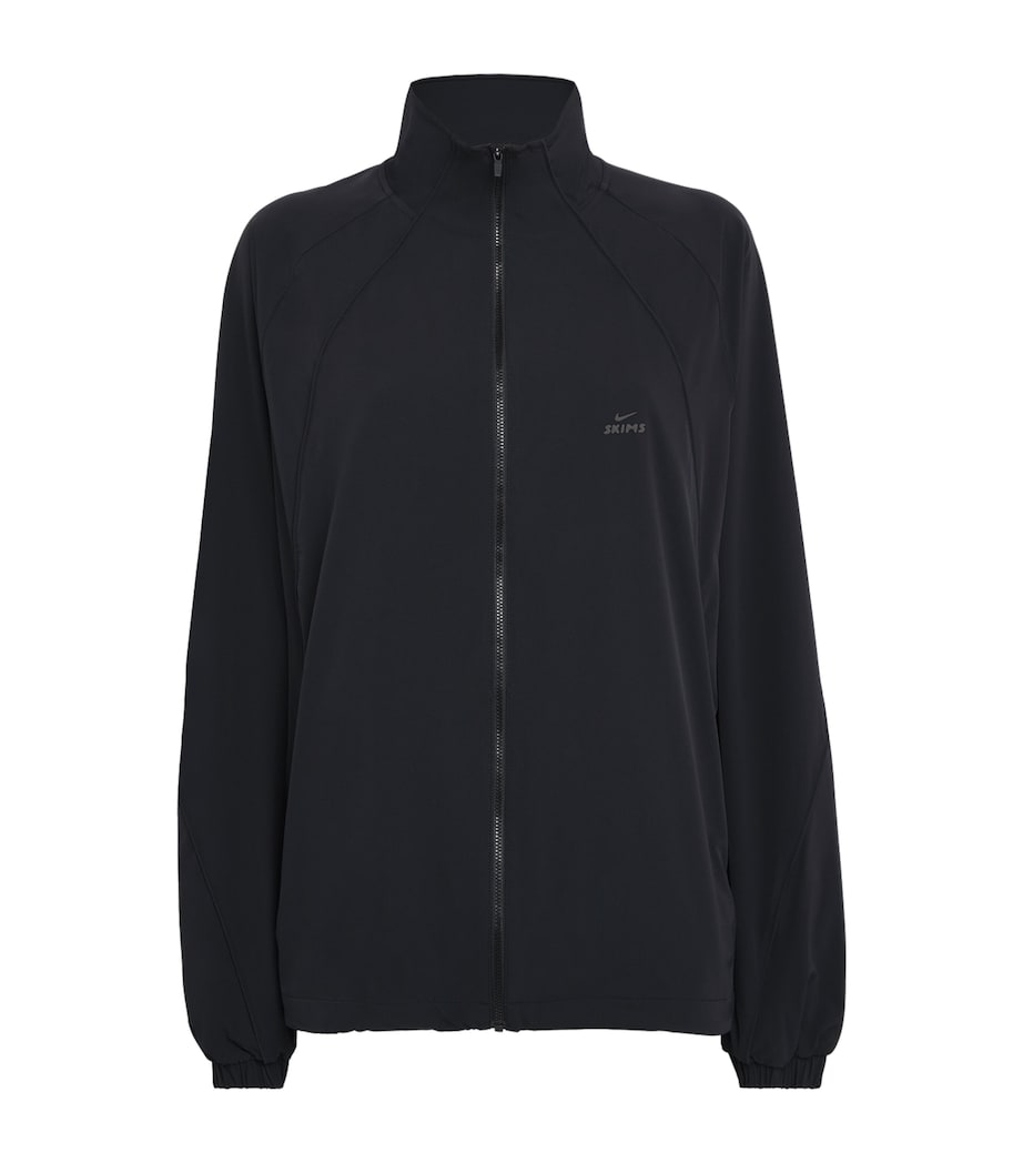 NikeSKIMS Womens NikeSKIMS Oversized Track Jacket Obsidian Image 1